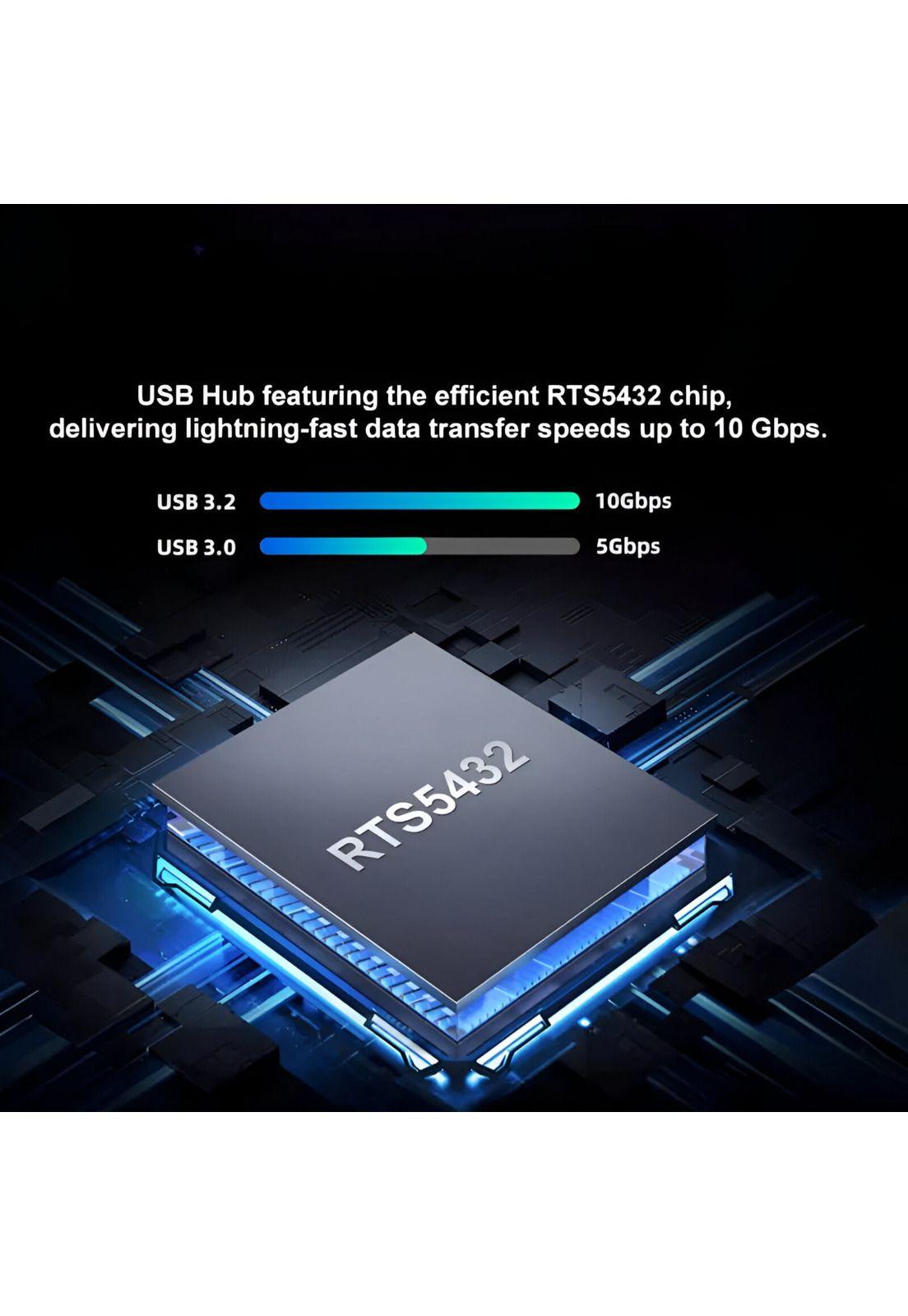 HUB USB-C 3.2 Aluminium 4 Puertos C Tecmaster TM-100554-3