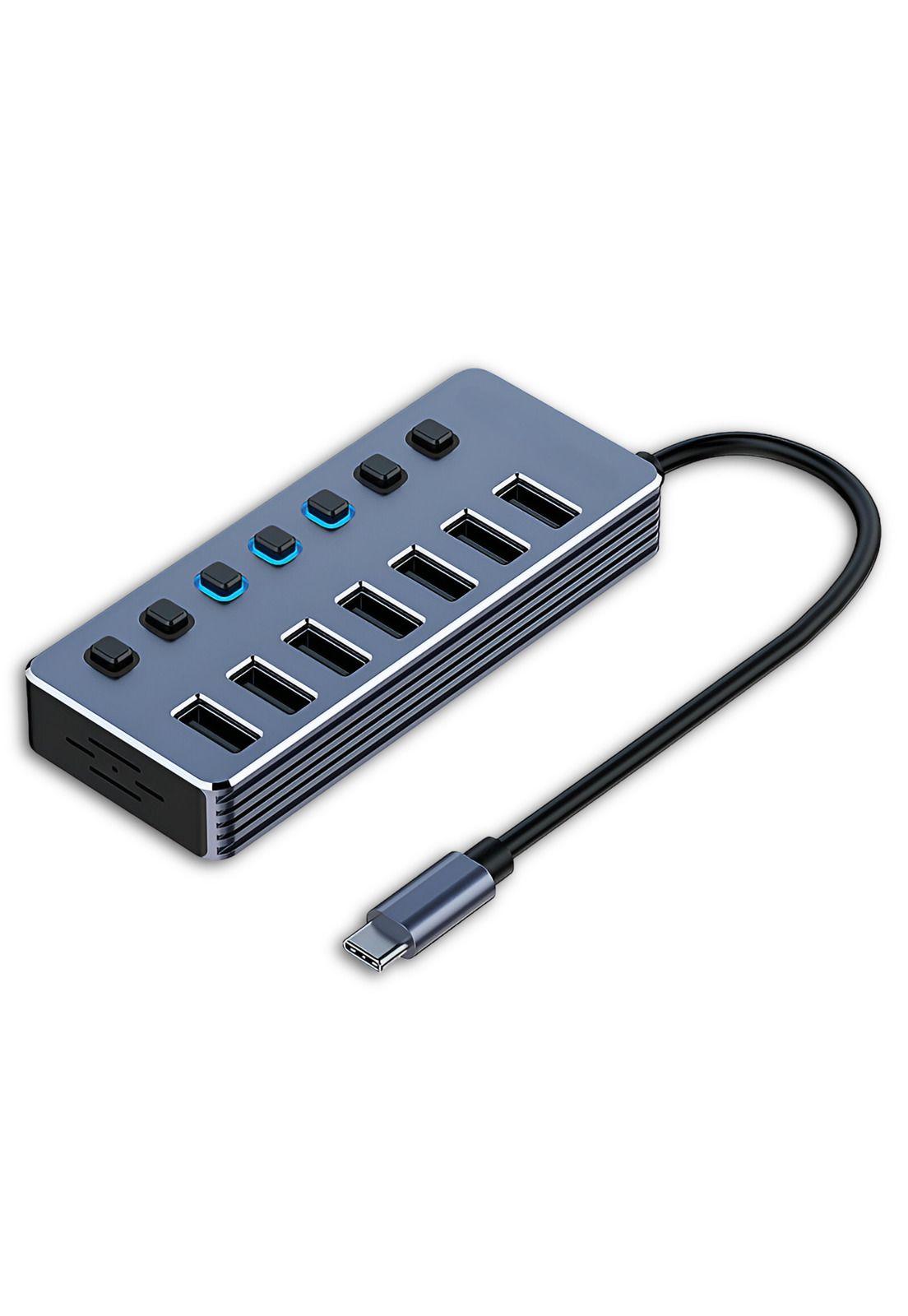 Hub USB de 7 Puertos 3.0 High Speed + Adaptador USB-C 5 Gbps-5