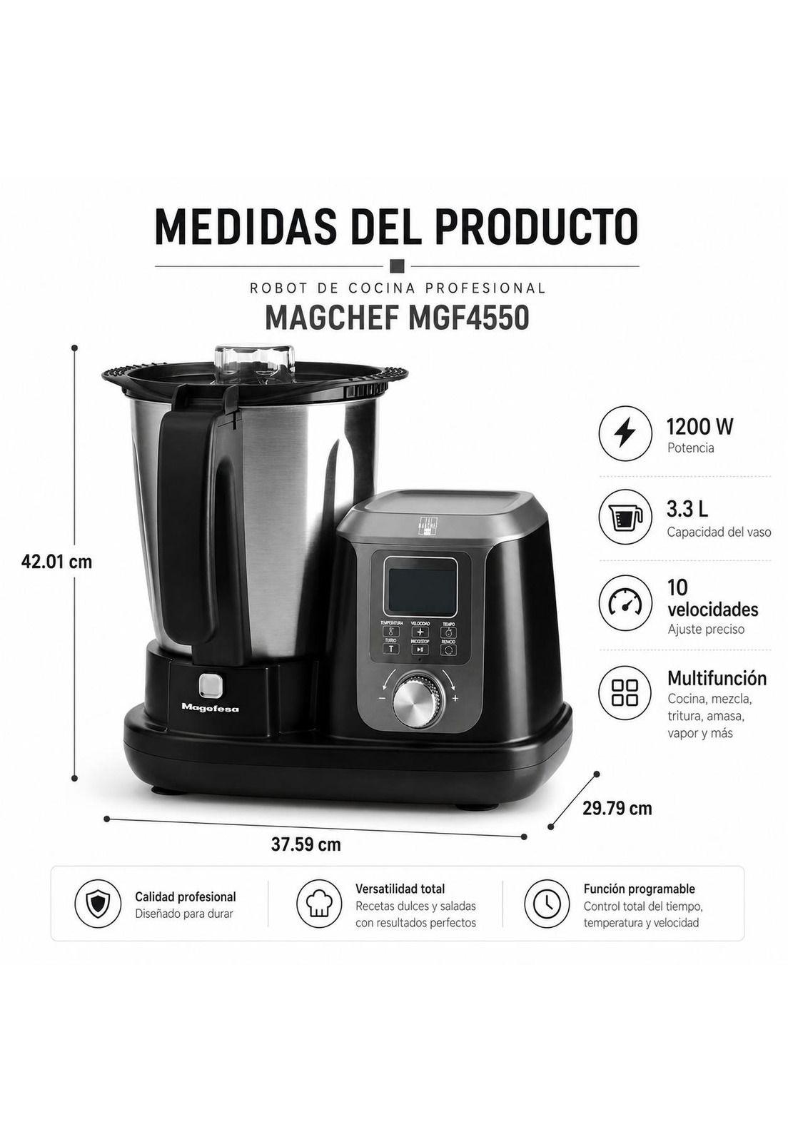 Robot de Cocina Profesional MAGCHEF Magefesa MGF4550 3.3L-4