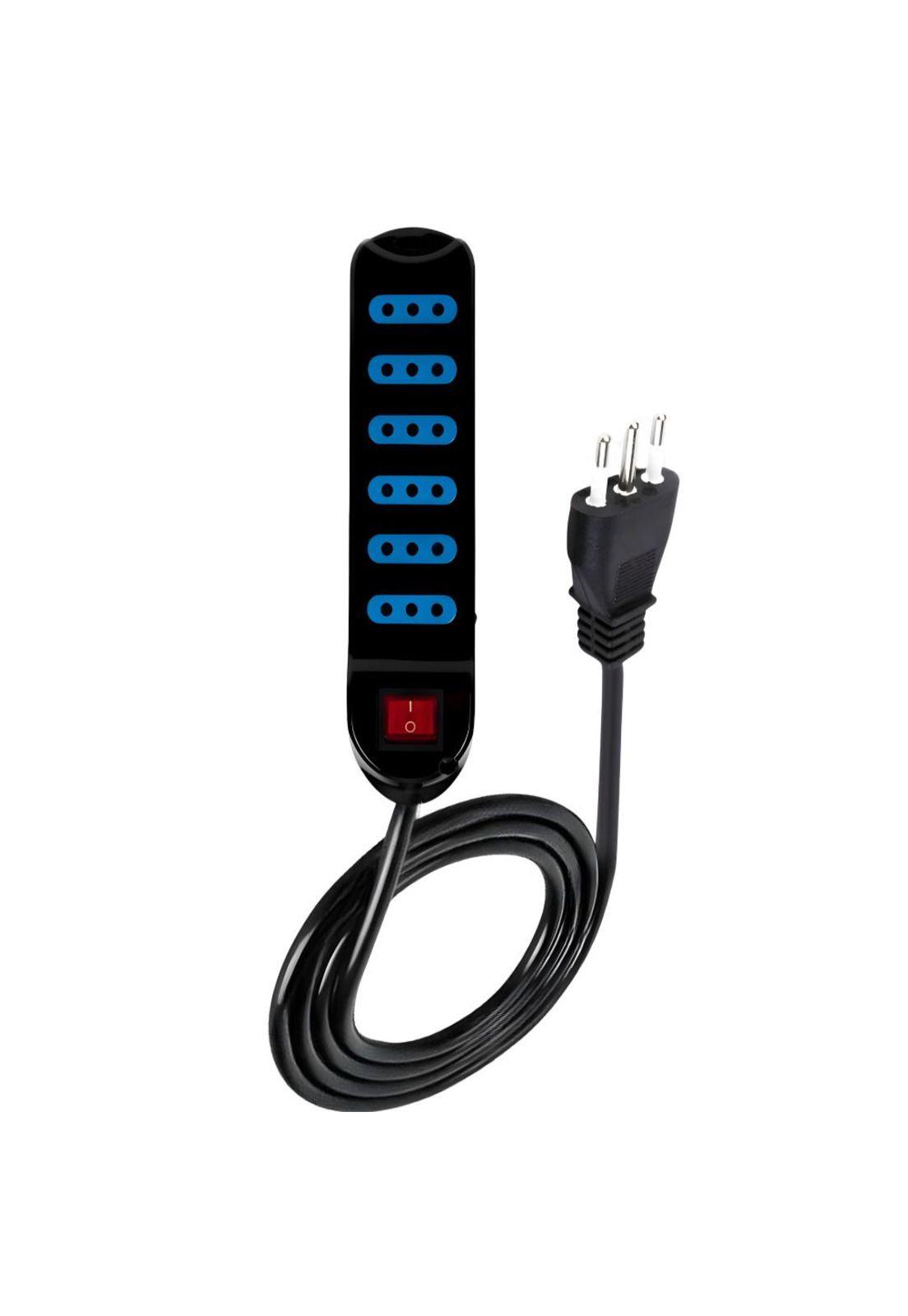 Alargador Zapatilla de 3MT 6 salidas con corta corriente SEC-1