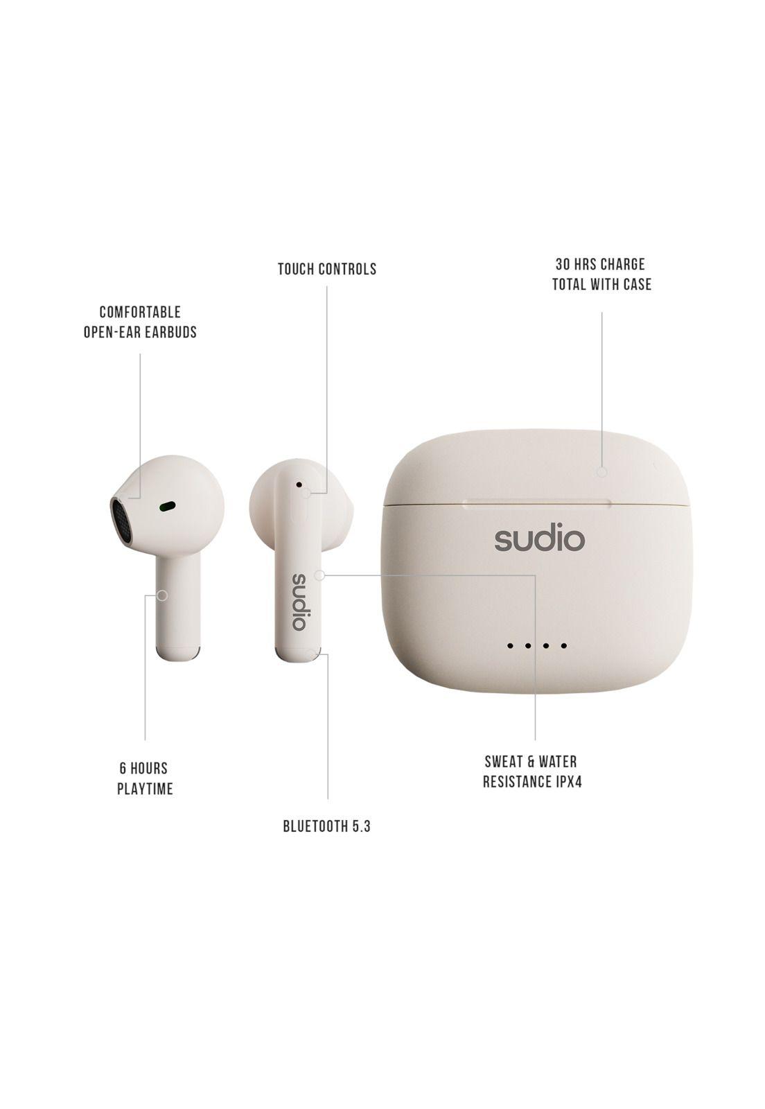 Audífonos Sudio Premium Line Earphones A1 TWS MIDNIGHT WHITE-7