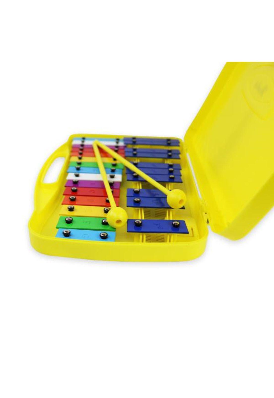 Metalofono de 25 Tonos+ 2 Baquetas Hendrix HX0011 Amarillo-2