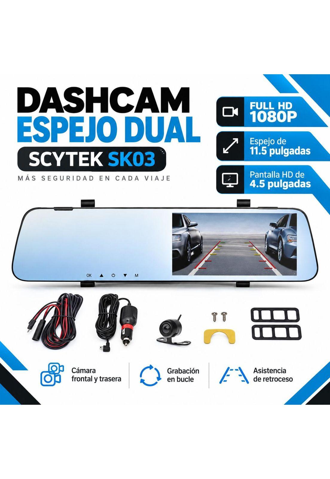Dashcam Espejo Retrovisor Dual Cámara Frontal y Trasera FHD-5