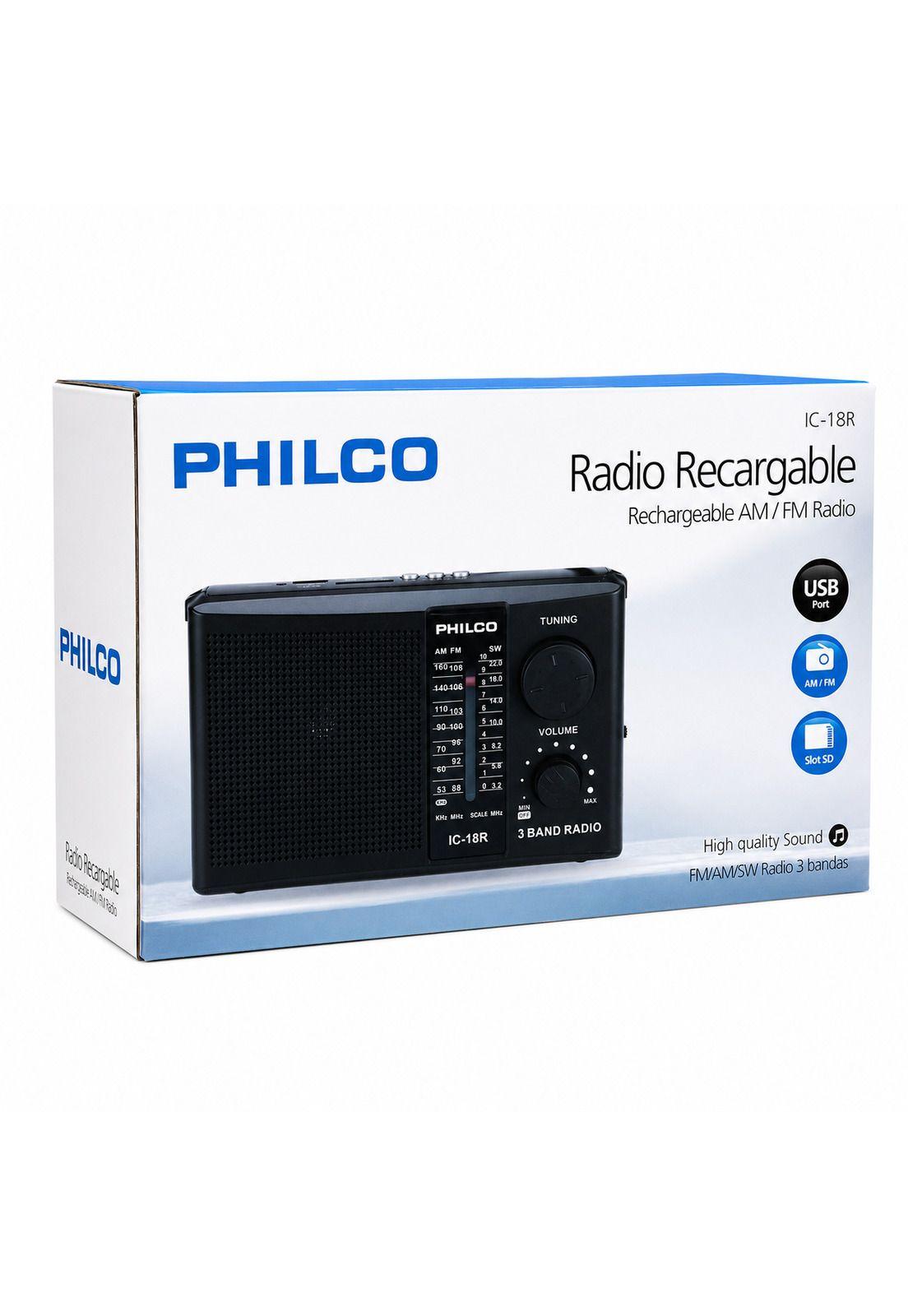 Radio AM / FM Multibandas Recargable a Pilas y Corriente 18R-6