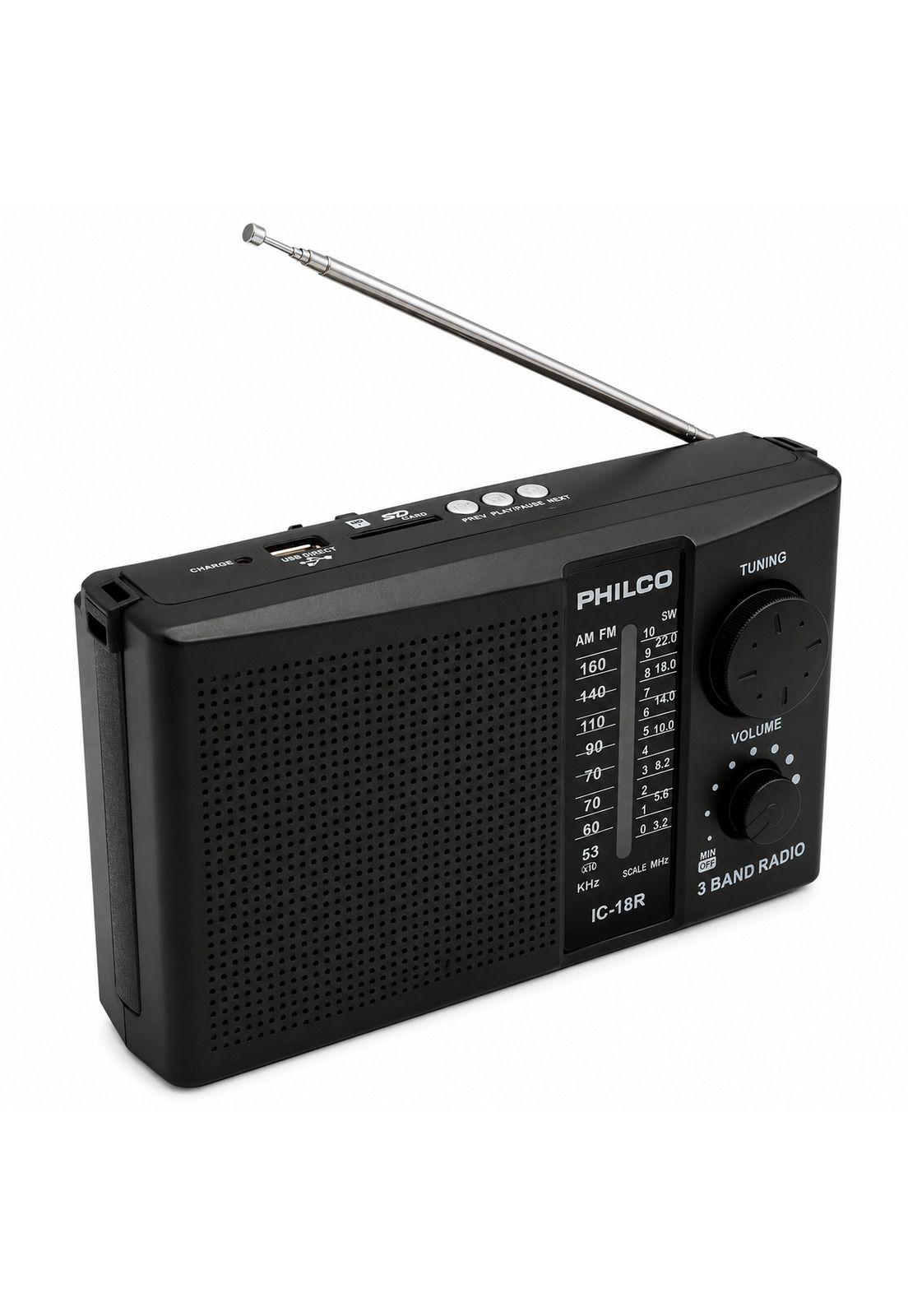 Radio AM / FM Multibandas Recargable a Pilas y Corriente 18R-1