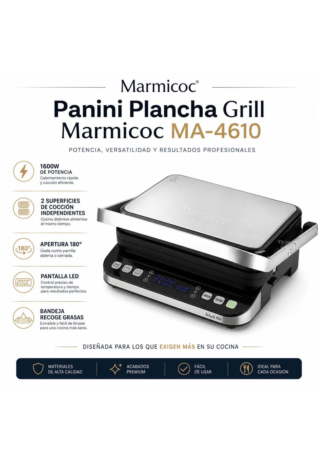 Panini Grill Profesional Marmicoc 4610 INOX Display Digital-6
