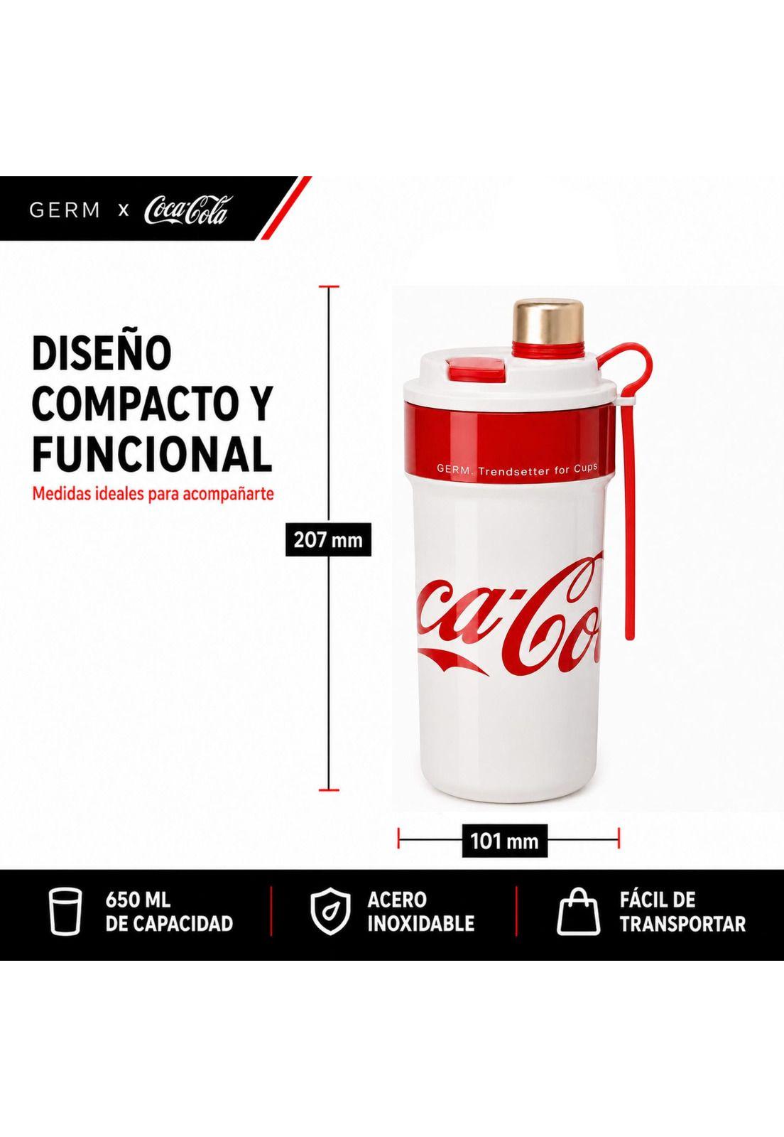 Vaso Térmico MUG Germ Coca-Cola Acero Inoxidable 650ML White-3