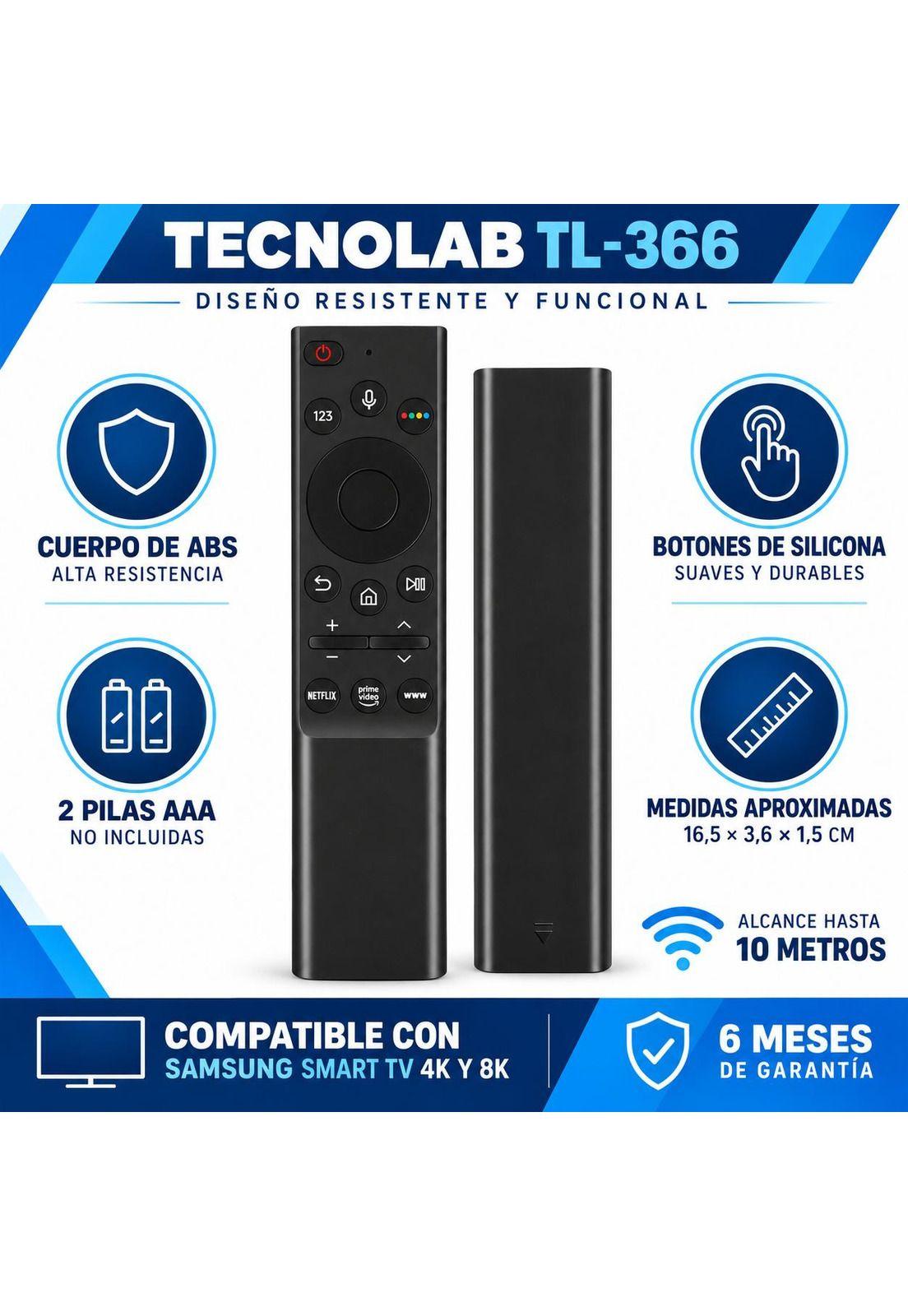 Control Remoto Compatible Samsung Smart TV 4K - 8K C/Micrófono 366-8