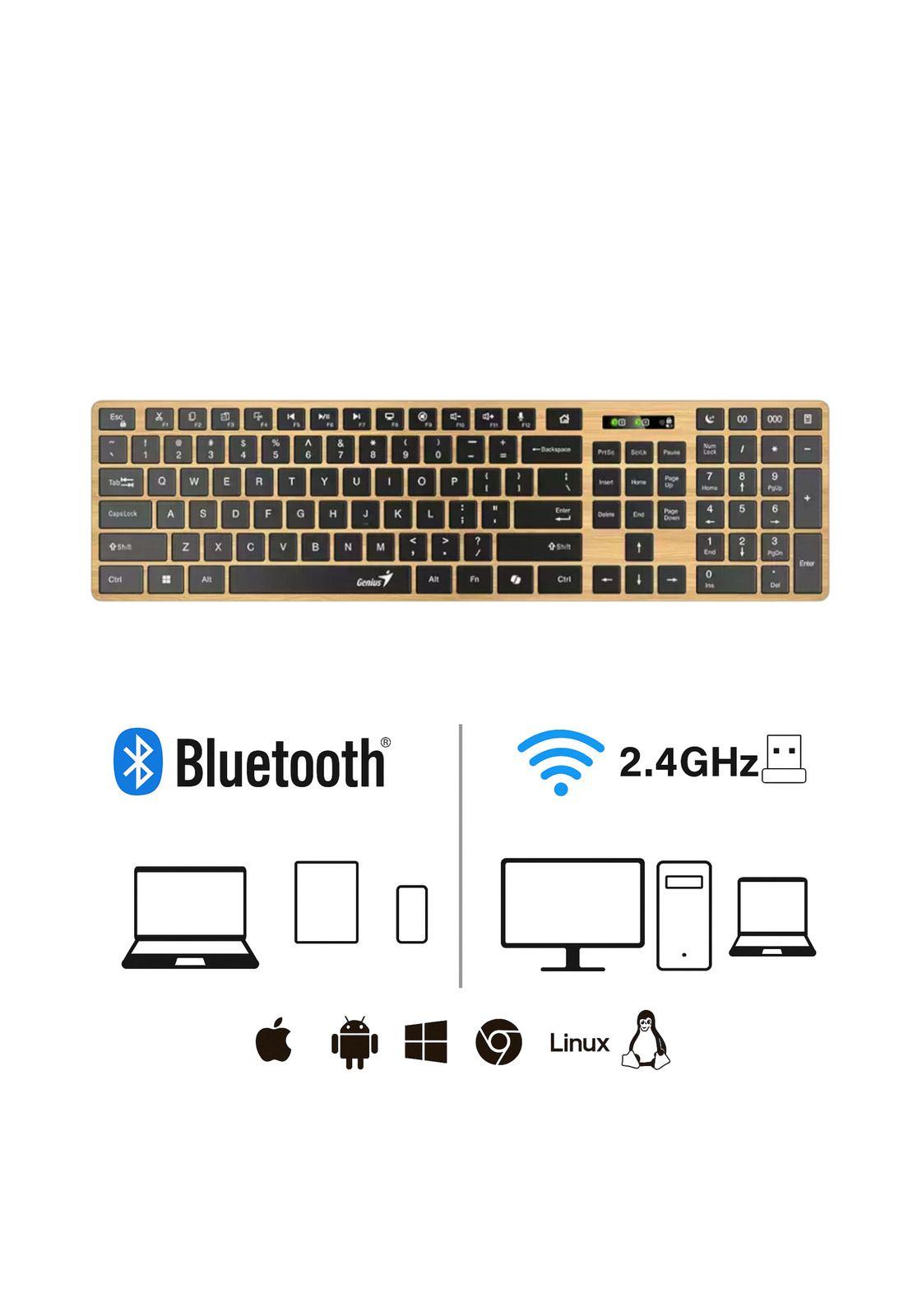 Teclado Dual Wireless Bluetooth + USB 2G Slimstar Copilot AI-2