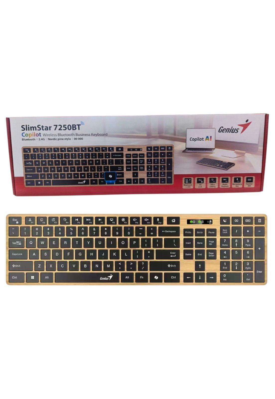 Teclado Dual Wireless Bluetooth + USB 2G Slimstar Copilot AI-6