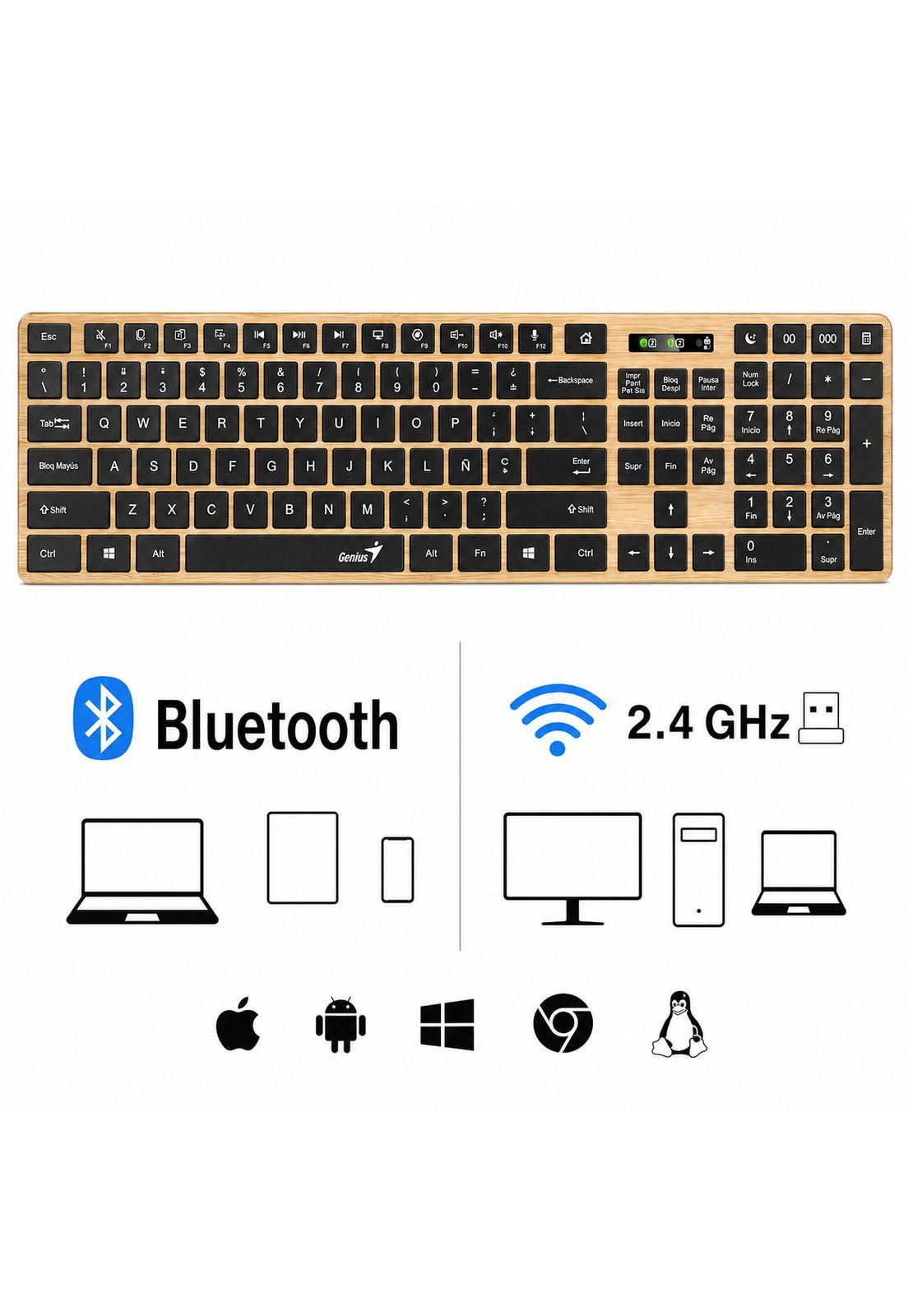 Teclado Dual Wireless Bluetooth + USB 2G Slimstar Copilot AI-6