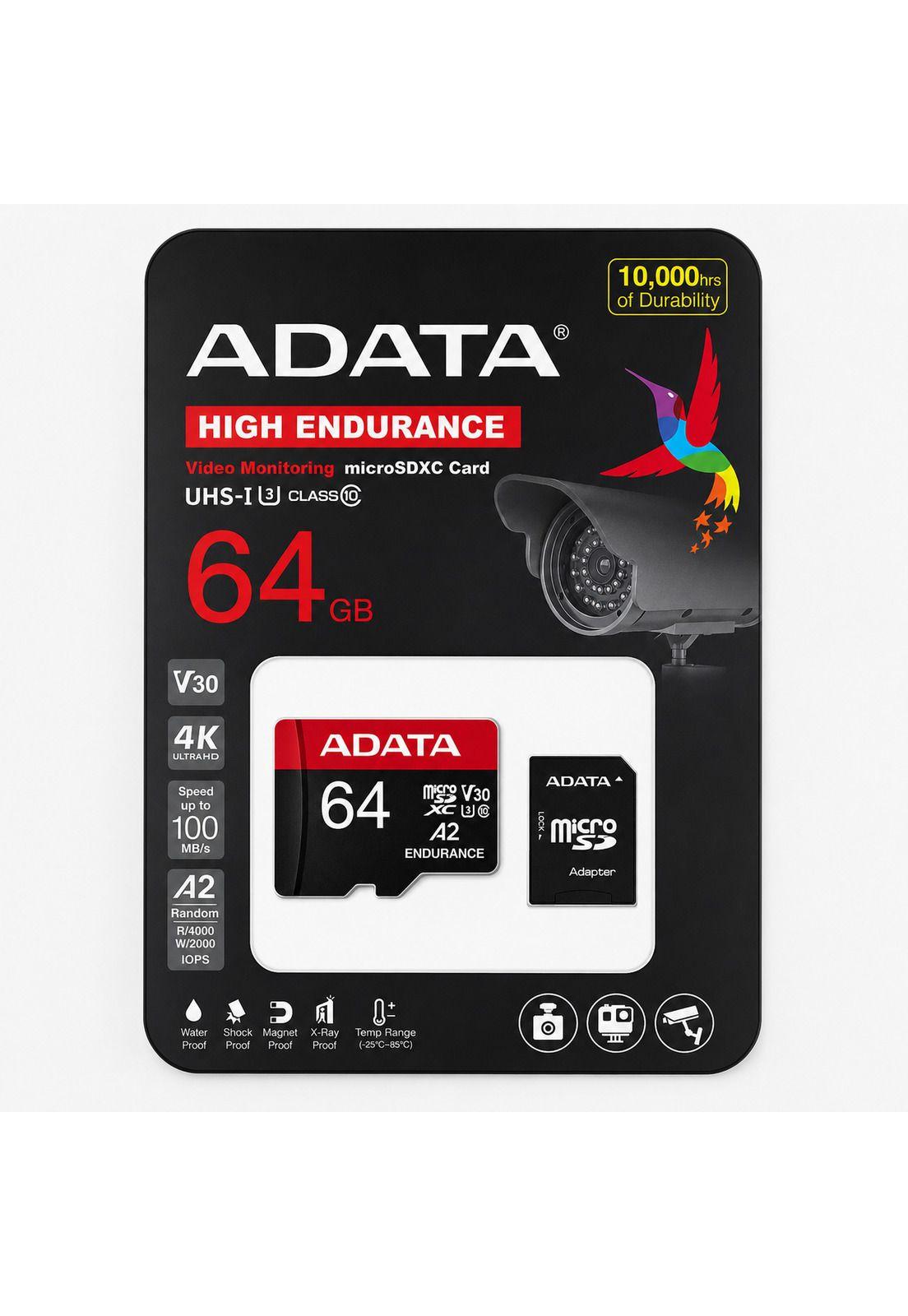 Memoria Micro SD Adata 64GB Clase 10 para 4K High Endurance-2