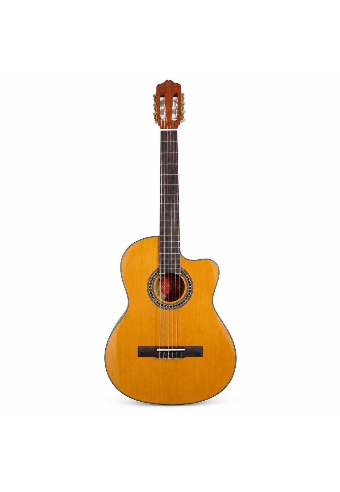 Guitarra Electroacústica Sevillana Cutaway Ultra Delgada Natural con Ecualizador y Funda-1