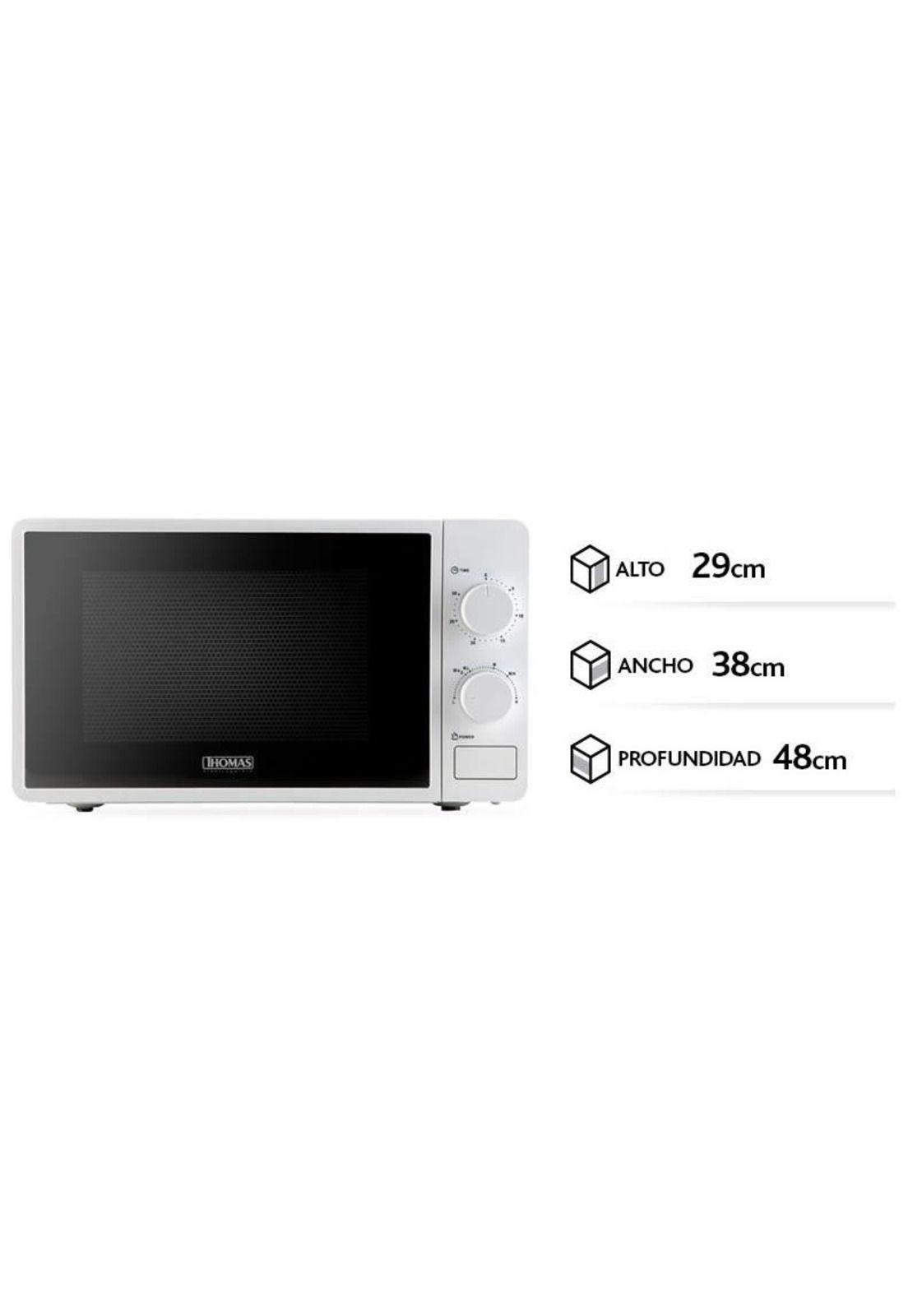 Microondas Thomas 18 Litros Blanco 700W De Potencia-8