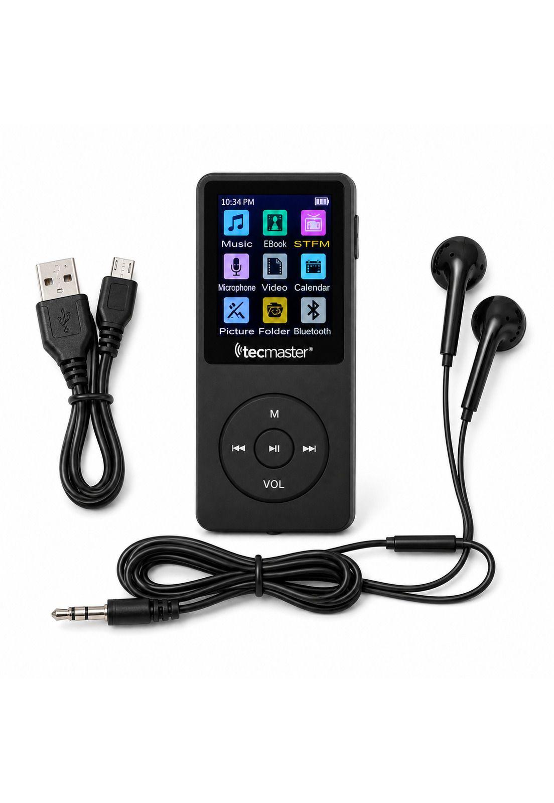 Reproductor MP3 16GB Bluetooth 5.0 Tecmaster TM-300523 Negro-5