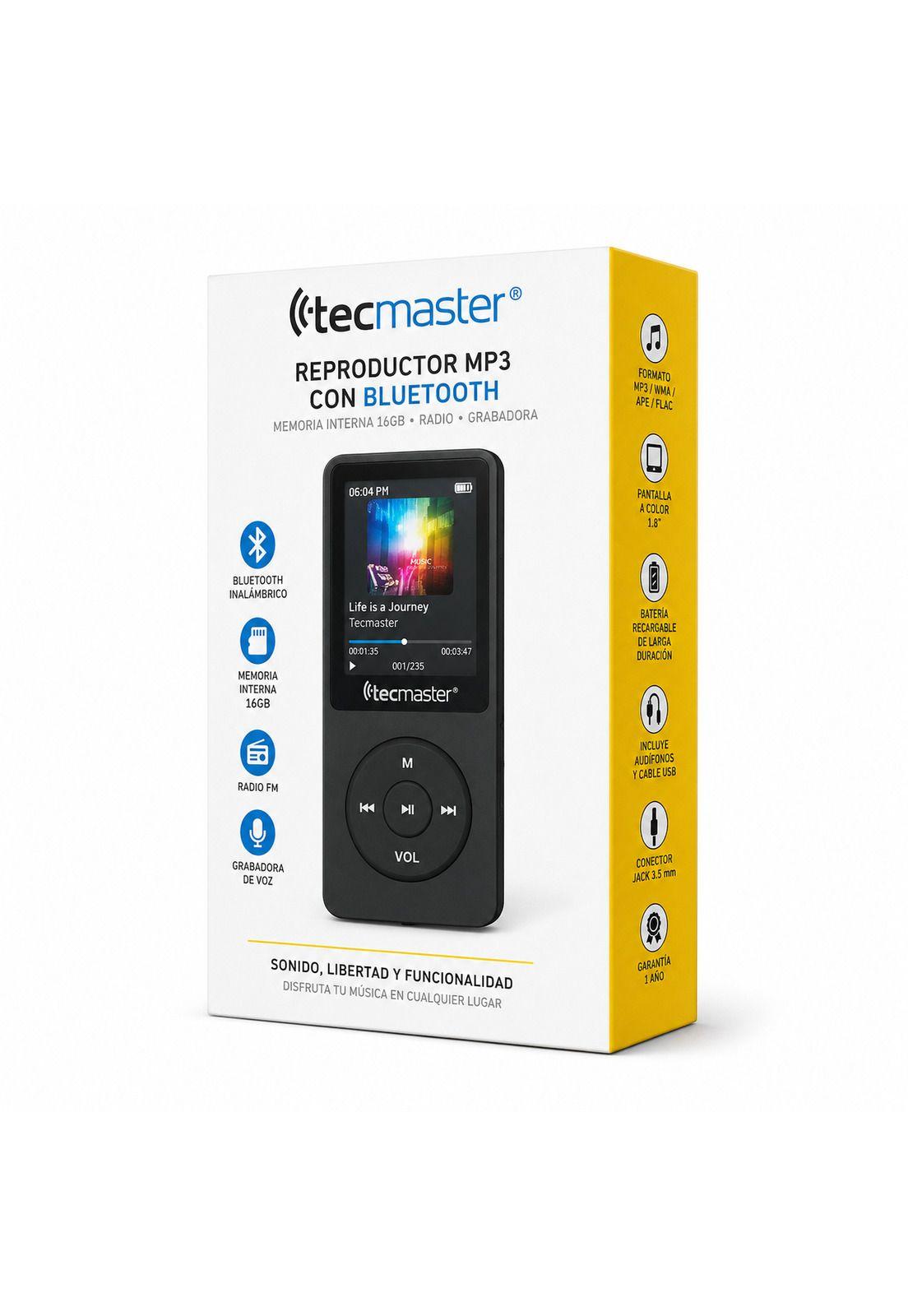 Reproductor MP3 16GB Bluetooth 5.0 Tecmaster TM-300523 Negro-7