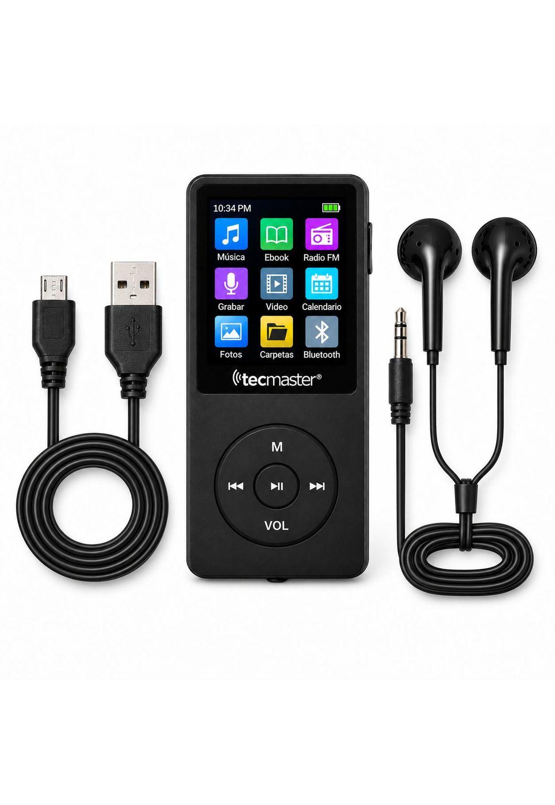 Reproductor MP3 16GB Bluetooth 5.0 Tecmaster TM-300523 Negro-5