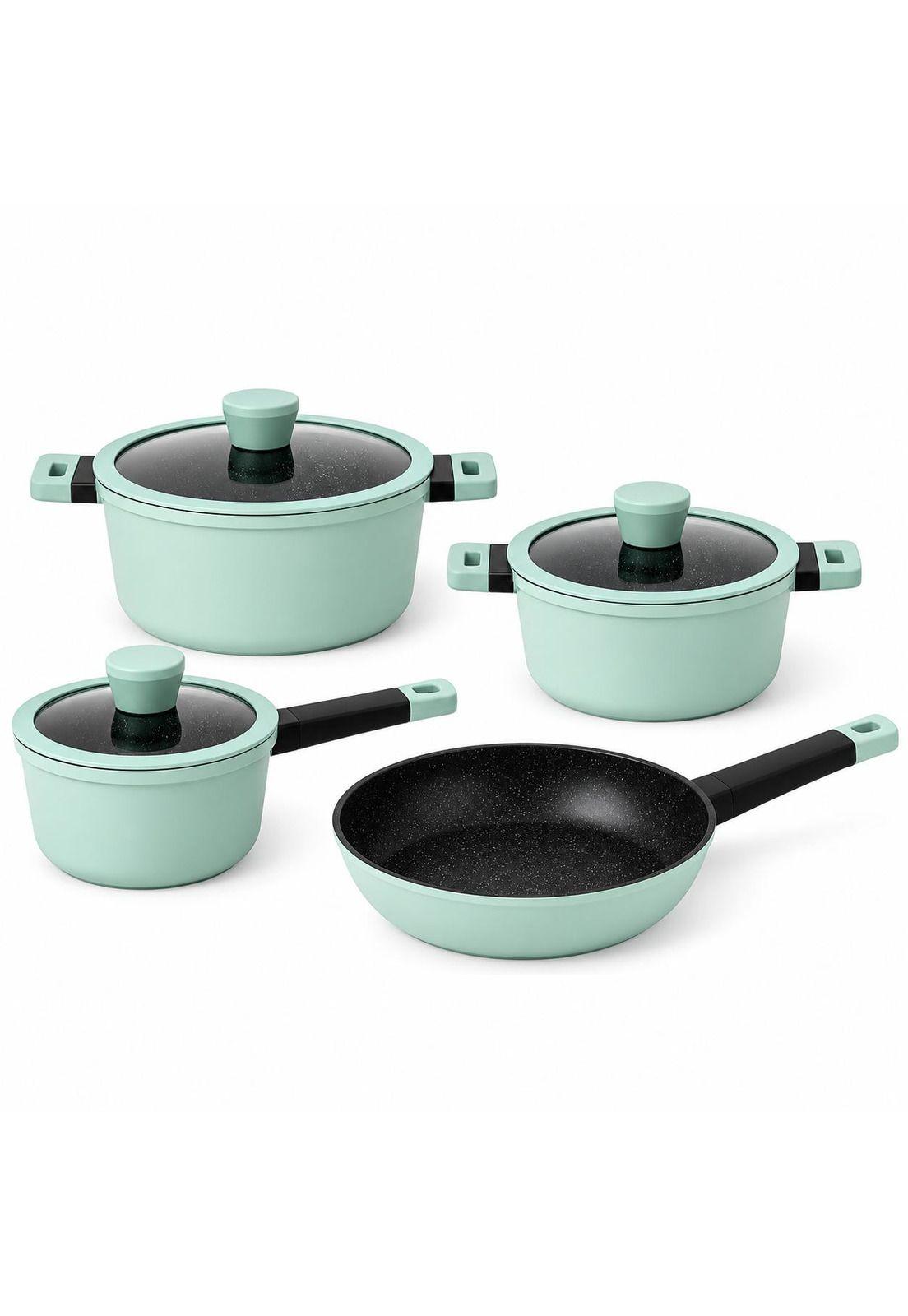Pack Batería de Cocina Profesional KW Forged Aluminum Ceramic Soho Mint-2