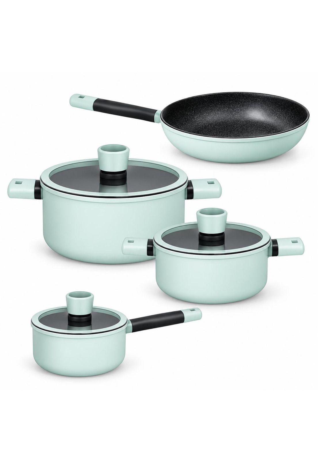 Pack Batería de Cocina Profesional KW Forged Aluminum Ceramic Soho Mint-3