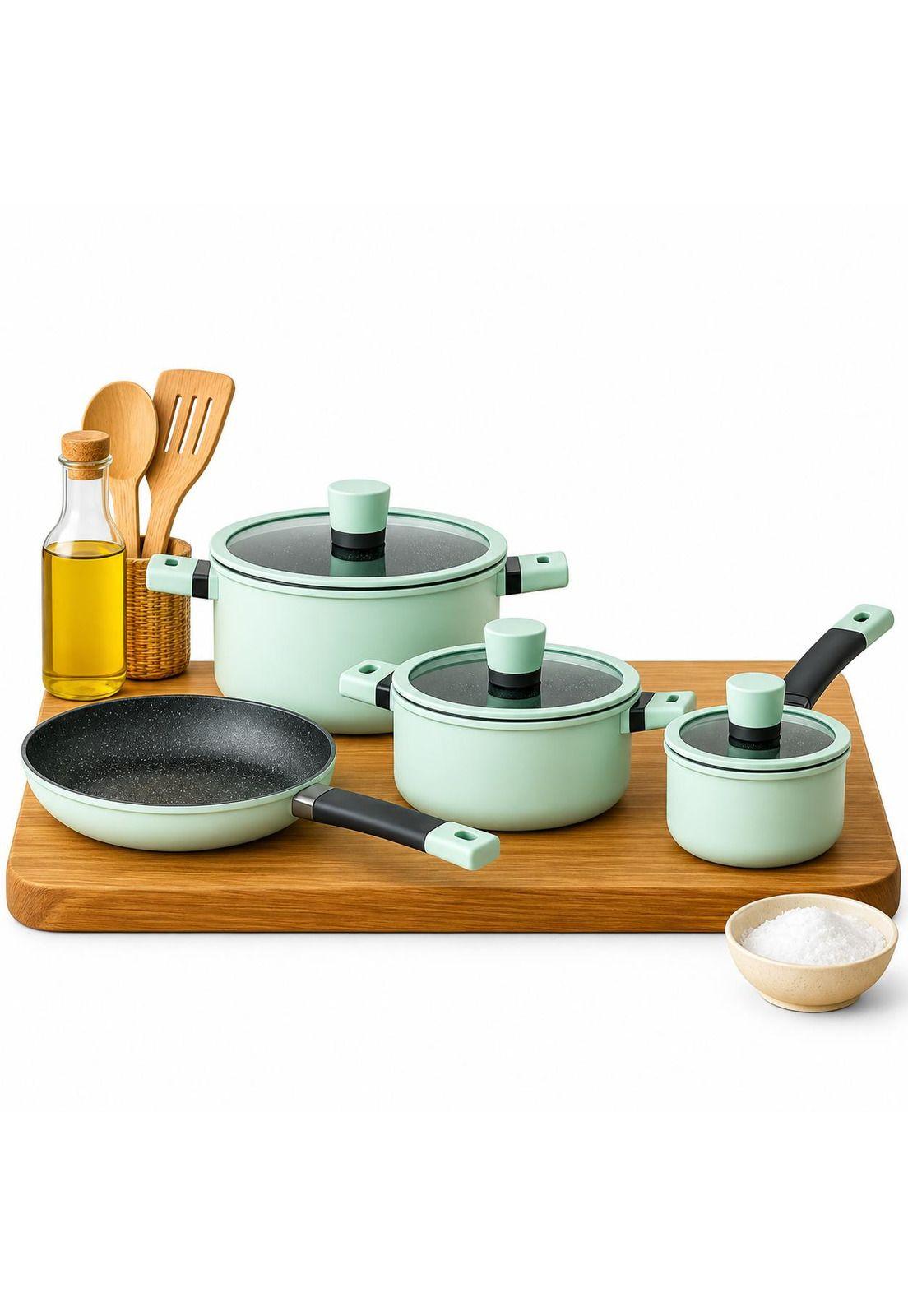 Pack Batería de Cocina Profesional KW Forged Aluminum Ceramic Soho Mint-6