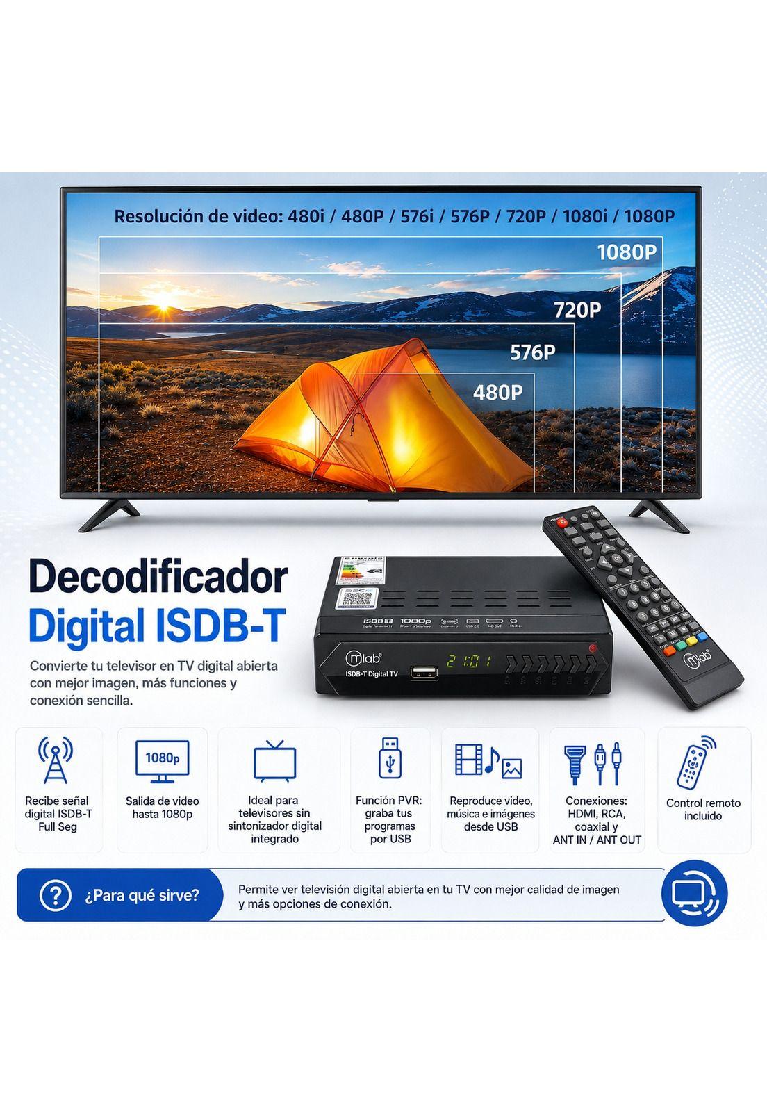 Decodificador de Señal Digital para TV ISDB-T High Power-3