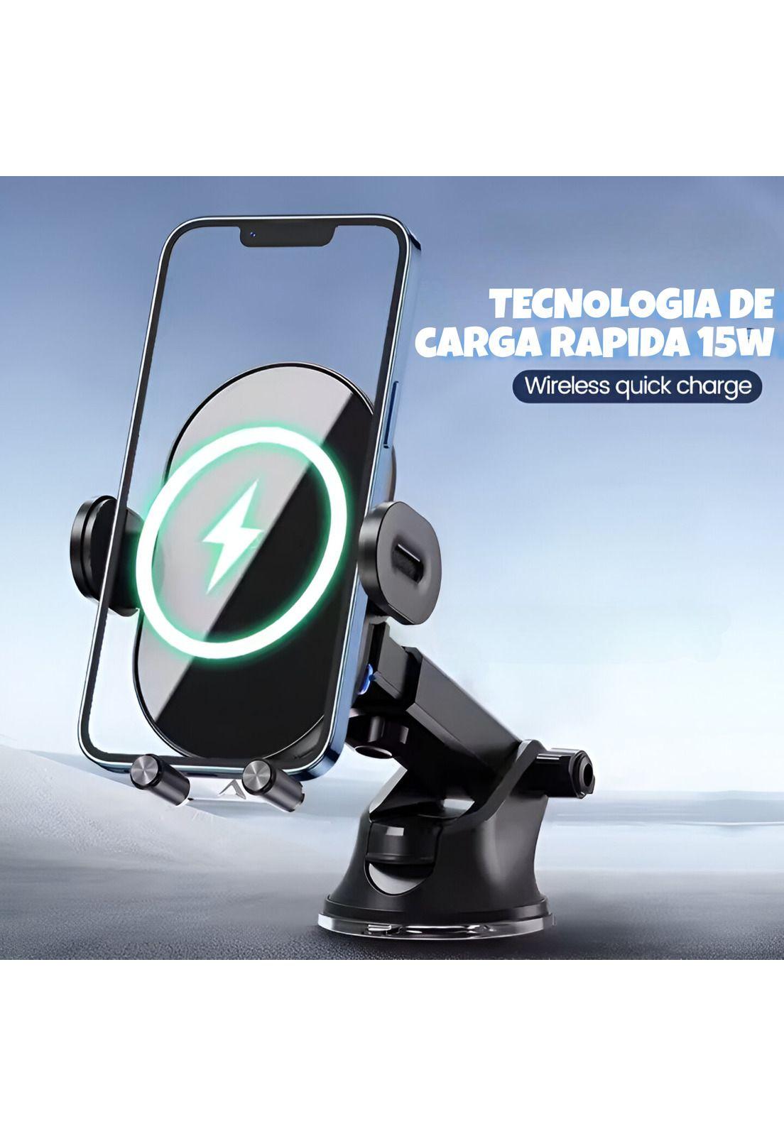 Soporte de Auto con Carga Inalámbrica 15W Tecmaster TM200543-2