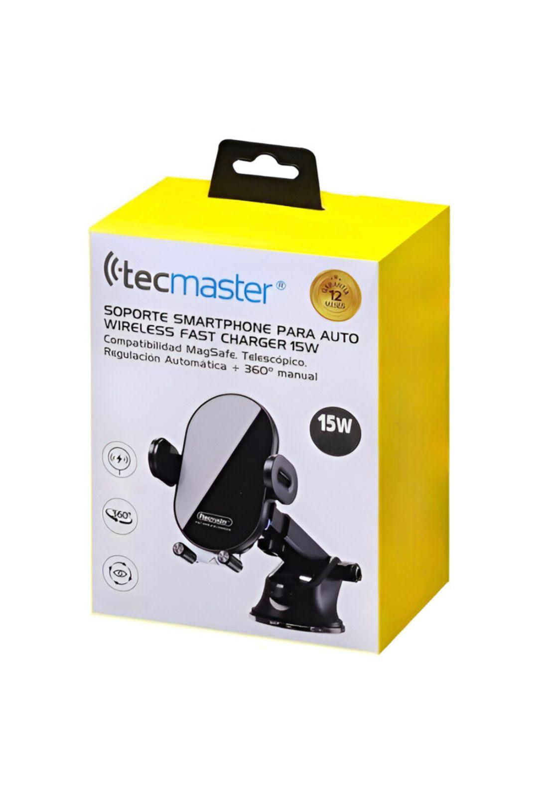 Soporte de Auto con Carga Inalámbrica 15W Tecmaster TM200543-9