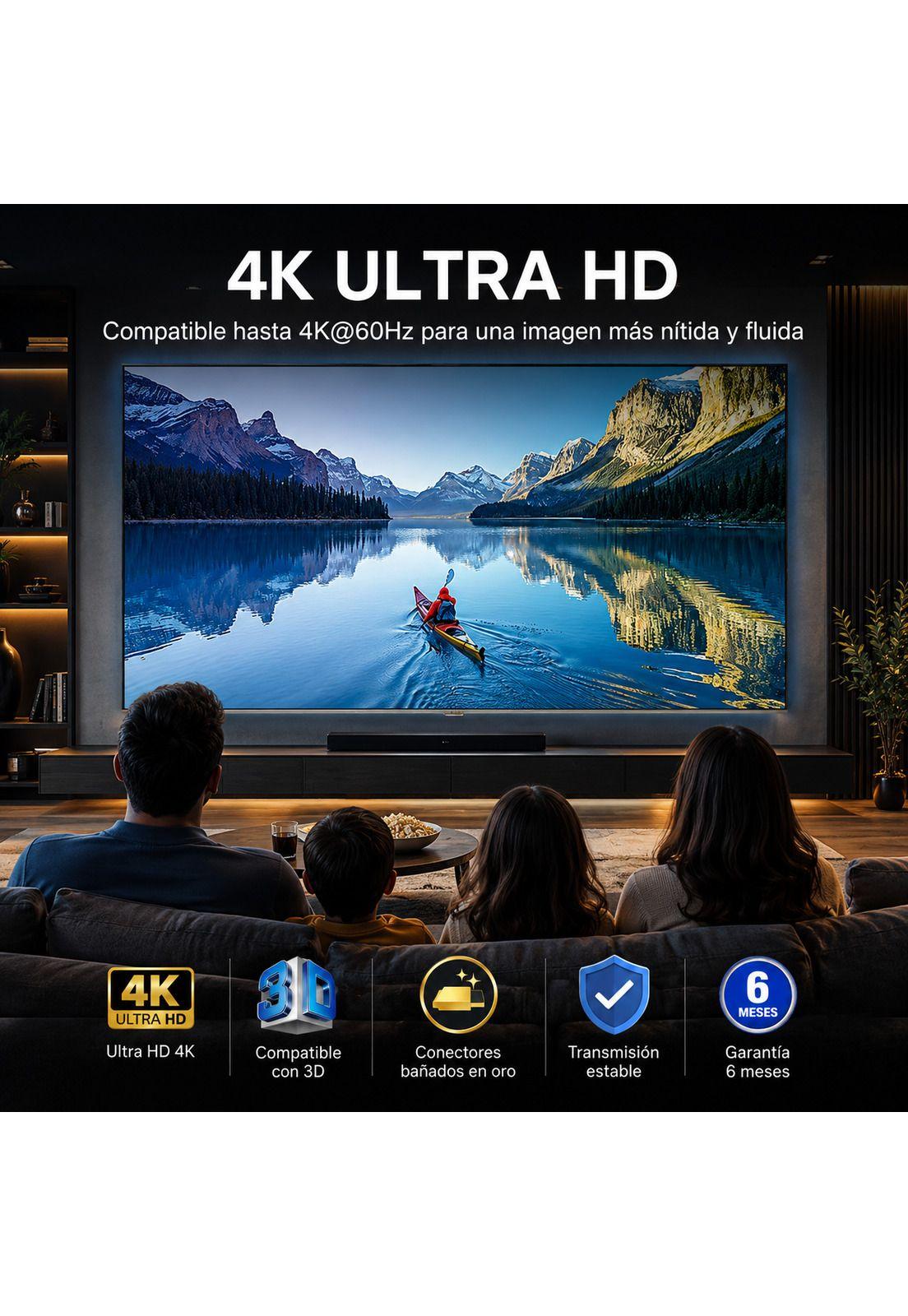 Cable HDMI 4K 1.8M Ultra HD Versión 2.0 3D HDTV Ulink 150163-6