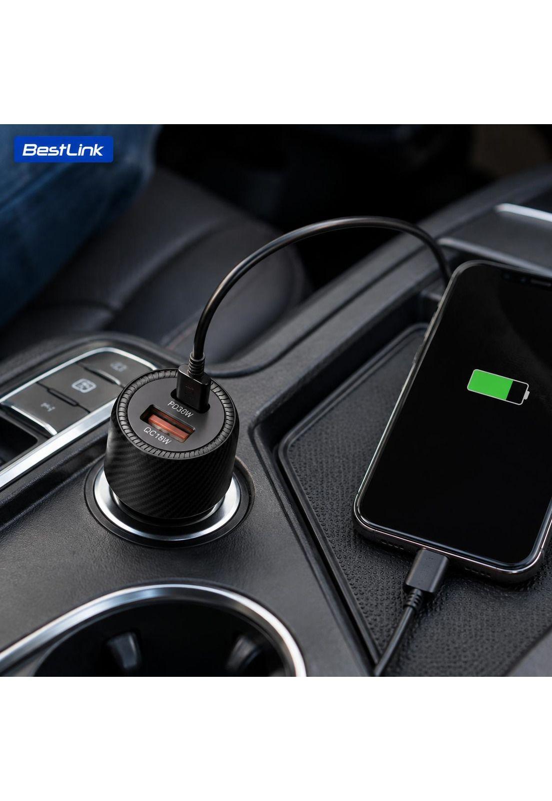 Cargador para Auto Dual 48W USB-C + USB-A Carga Ultra Rápida-5