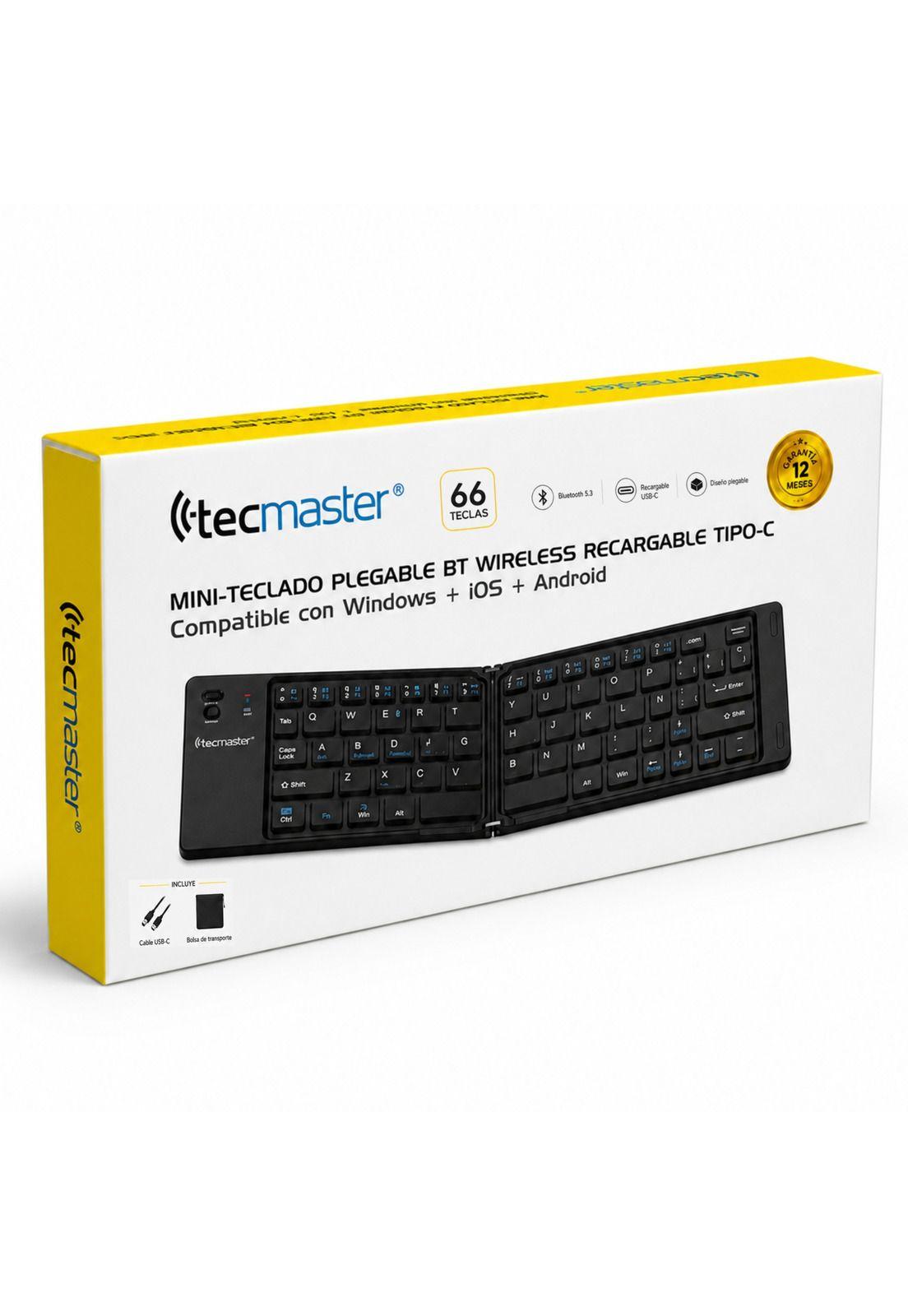 Teclado Bluetooth Plegable Multiplataformas Black-4