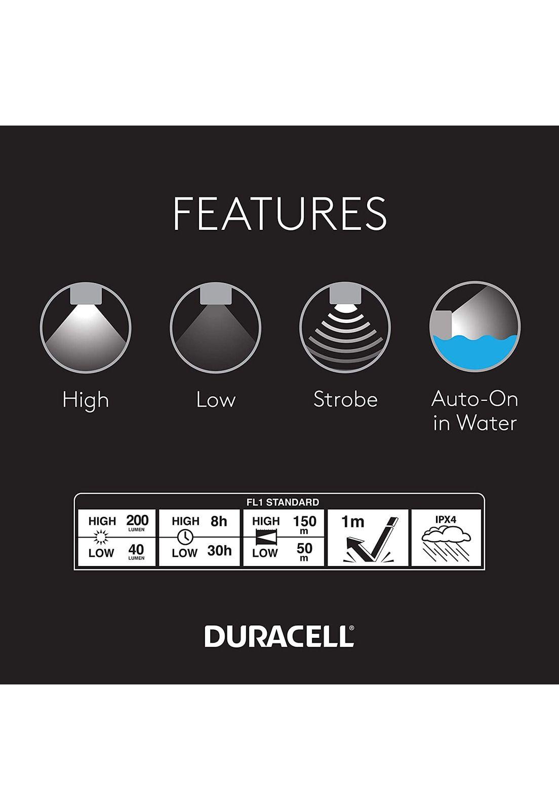 Linterna Duracell Flotac Infinity X1 de 200 Lumenes LED IPX4-2