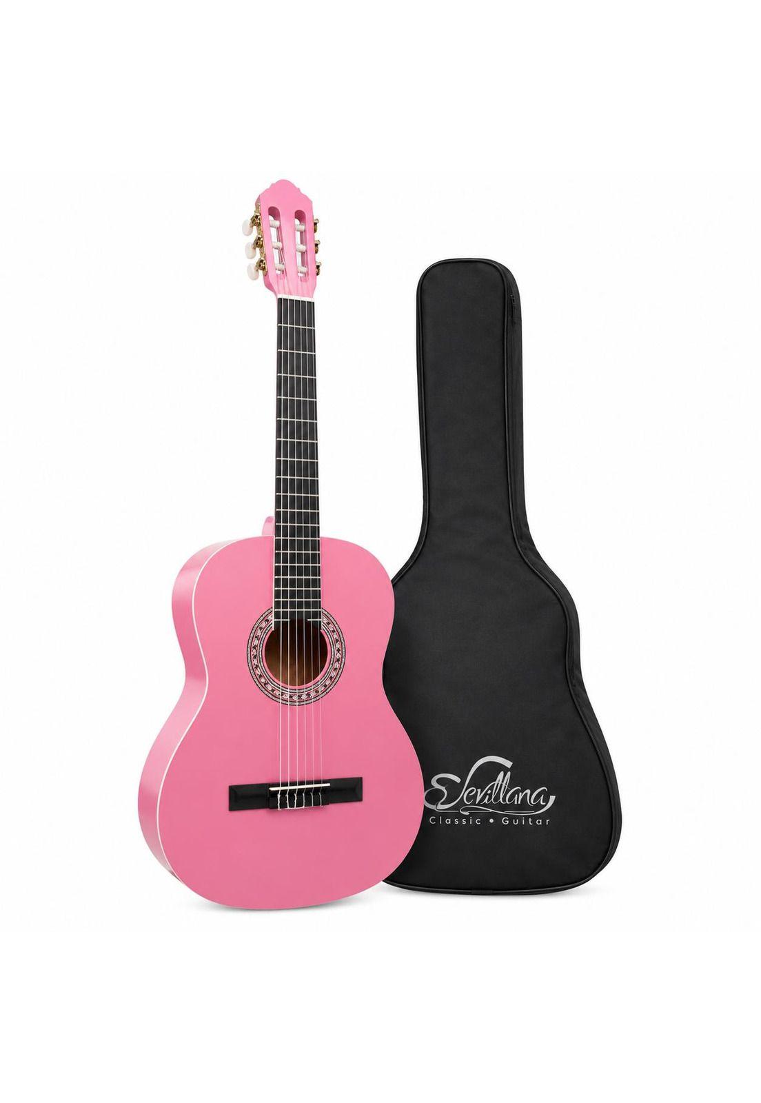 Guitarra Clásica Sevillana Rosada 39” Con Alma y Funda 8451-0