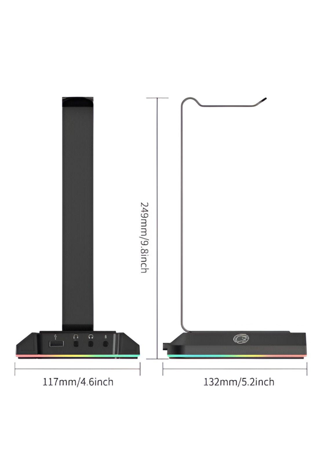 Soporte de Audífonos Full RGB Multimedia 7,1 + Puertos USB-2