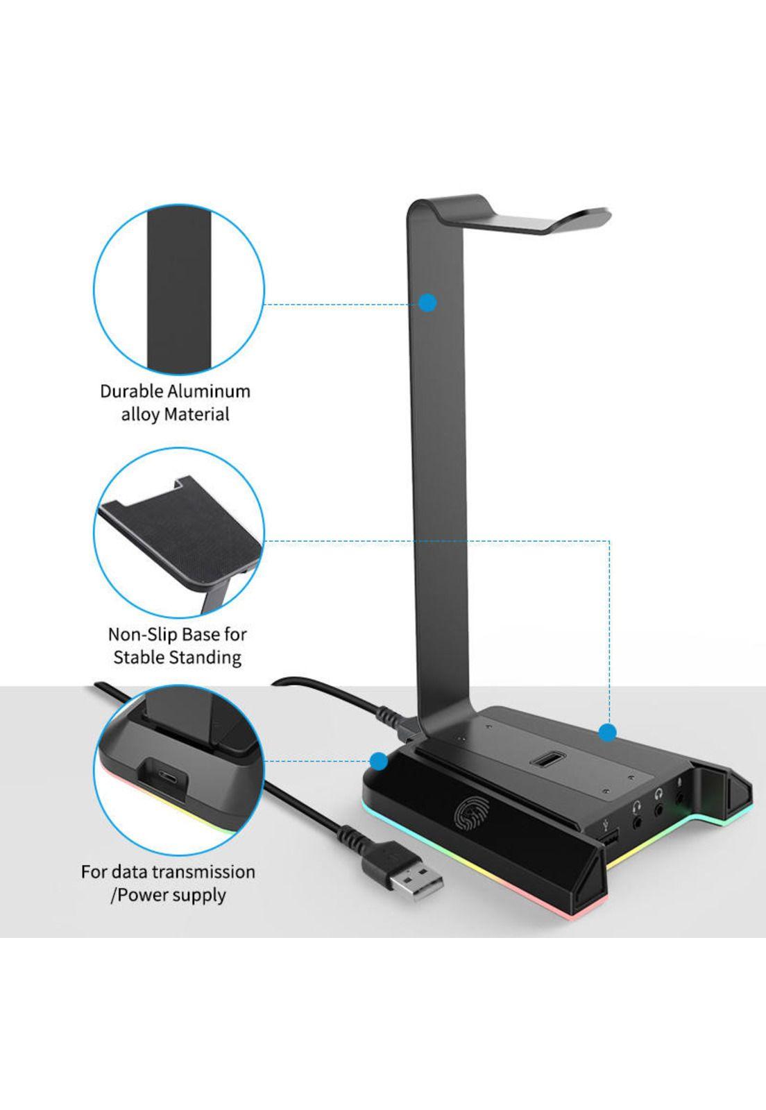 Soporte de Audífonos Full RGB Multimedia 7,1 + Puertos USB-6