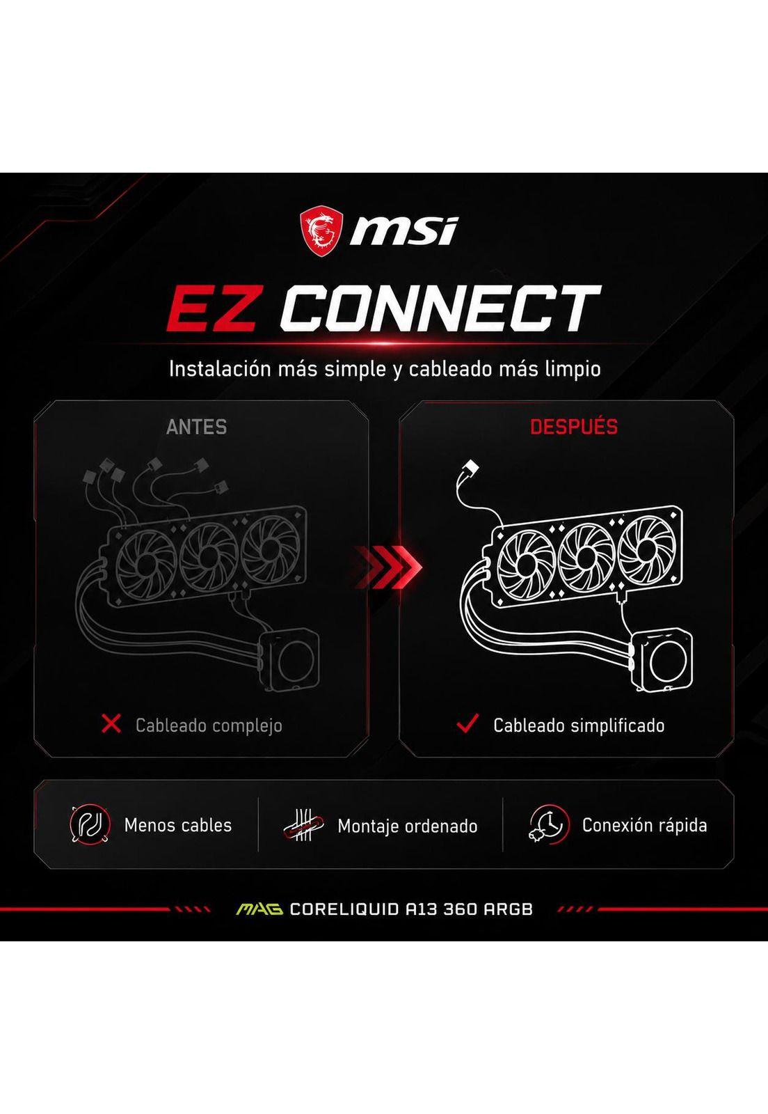 Sistema de Refrigeración Liquida MSI 360 Full ARGB MAG A13-4
