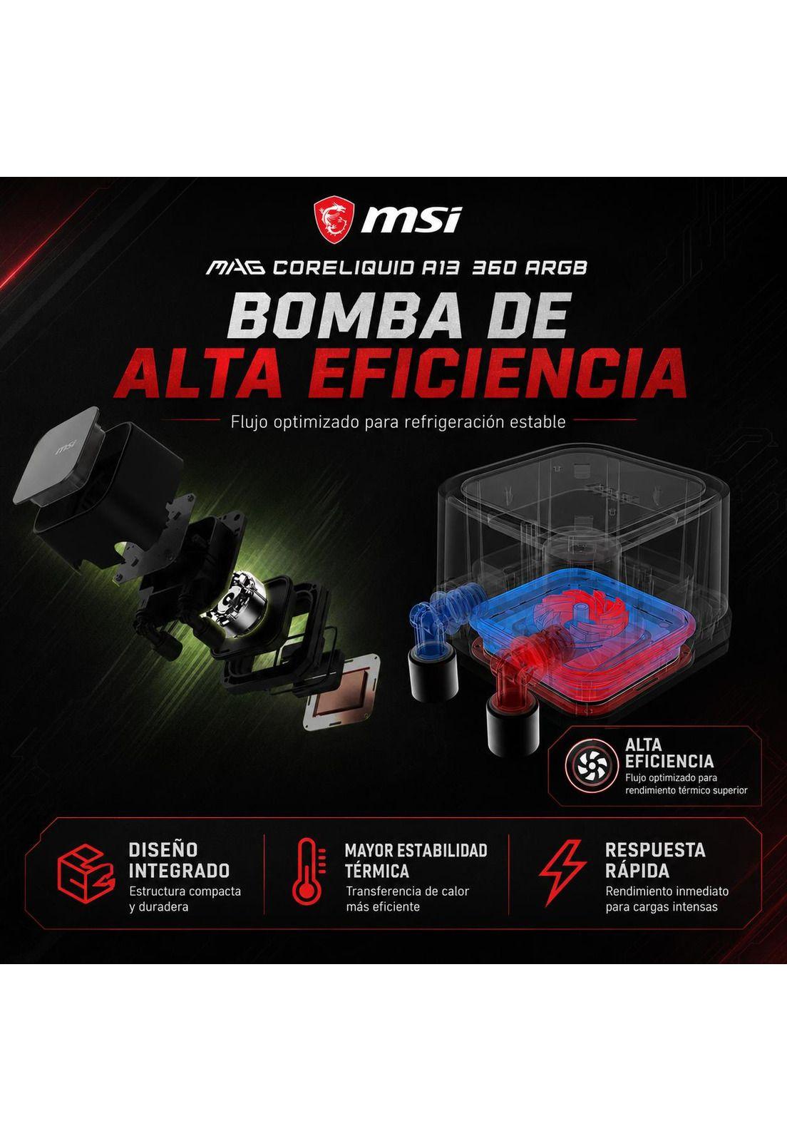Sistema de Refrigeración Liquida MSI 360 Full ARGB MAG A13-7
