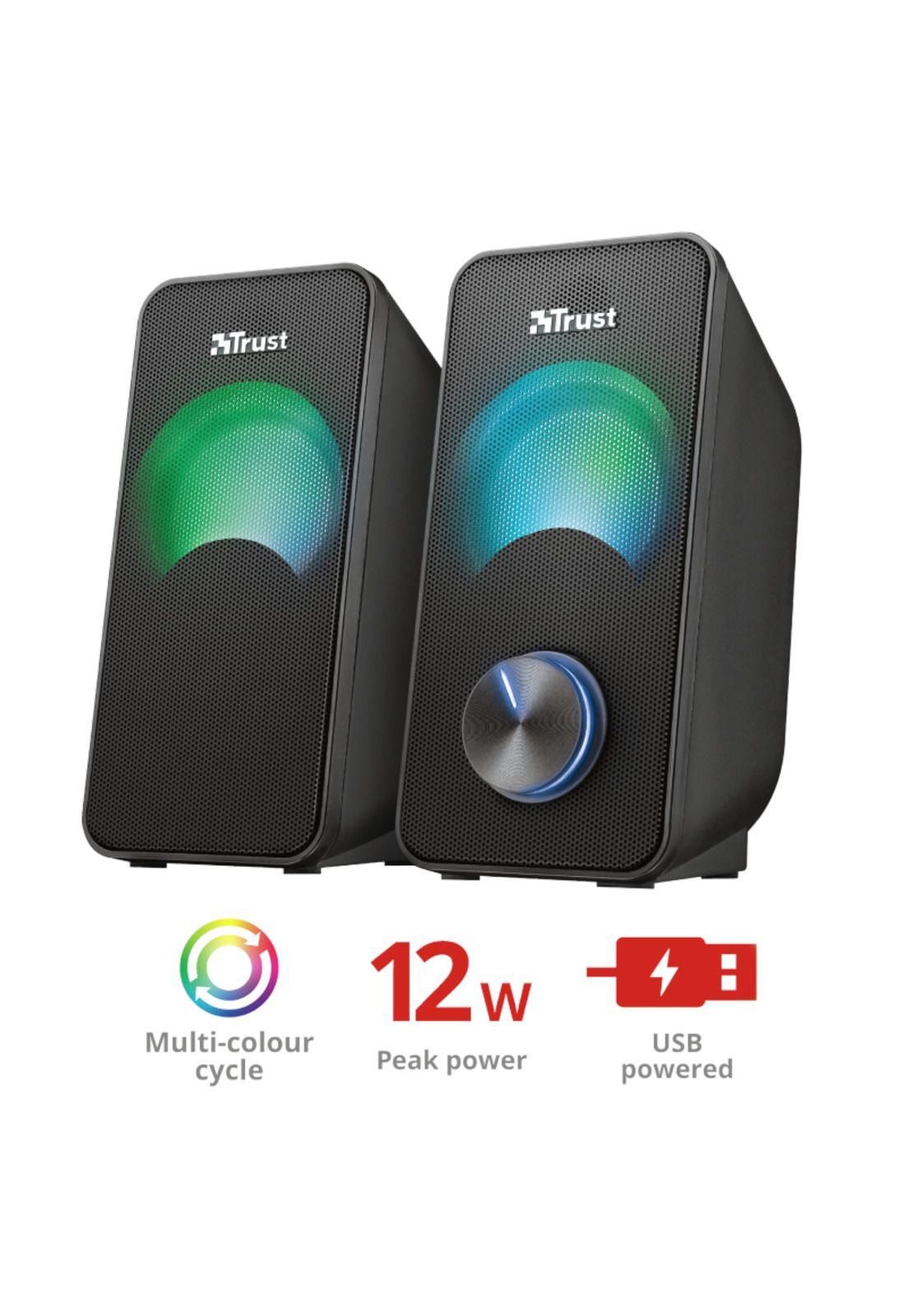 Parlantes USB con Luces RGB de 12W de Escritorio Trust Arys-5