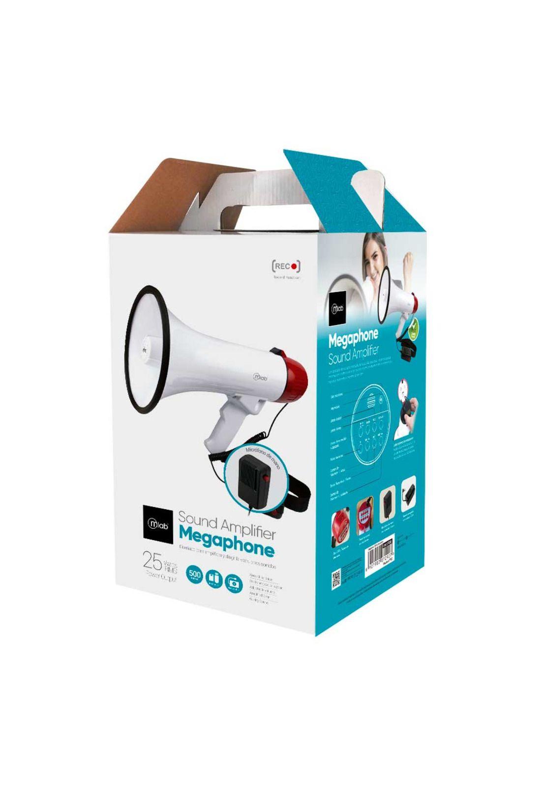 Megáfono Amplificador 25W Recargable +Micrófono de Mano 500m-8