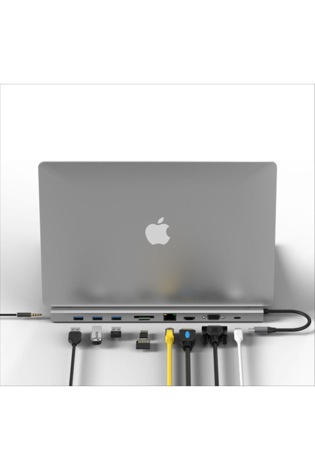 Hub Multipuerto Type-C (10en1) Profesional PD60W 4K Gigabyte-4