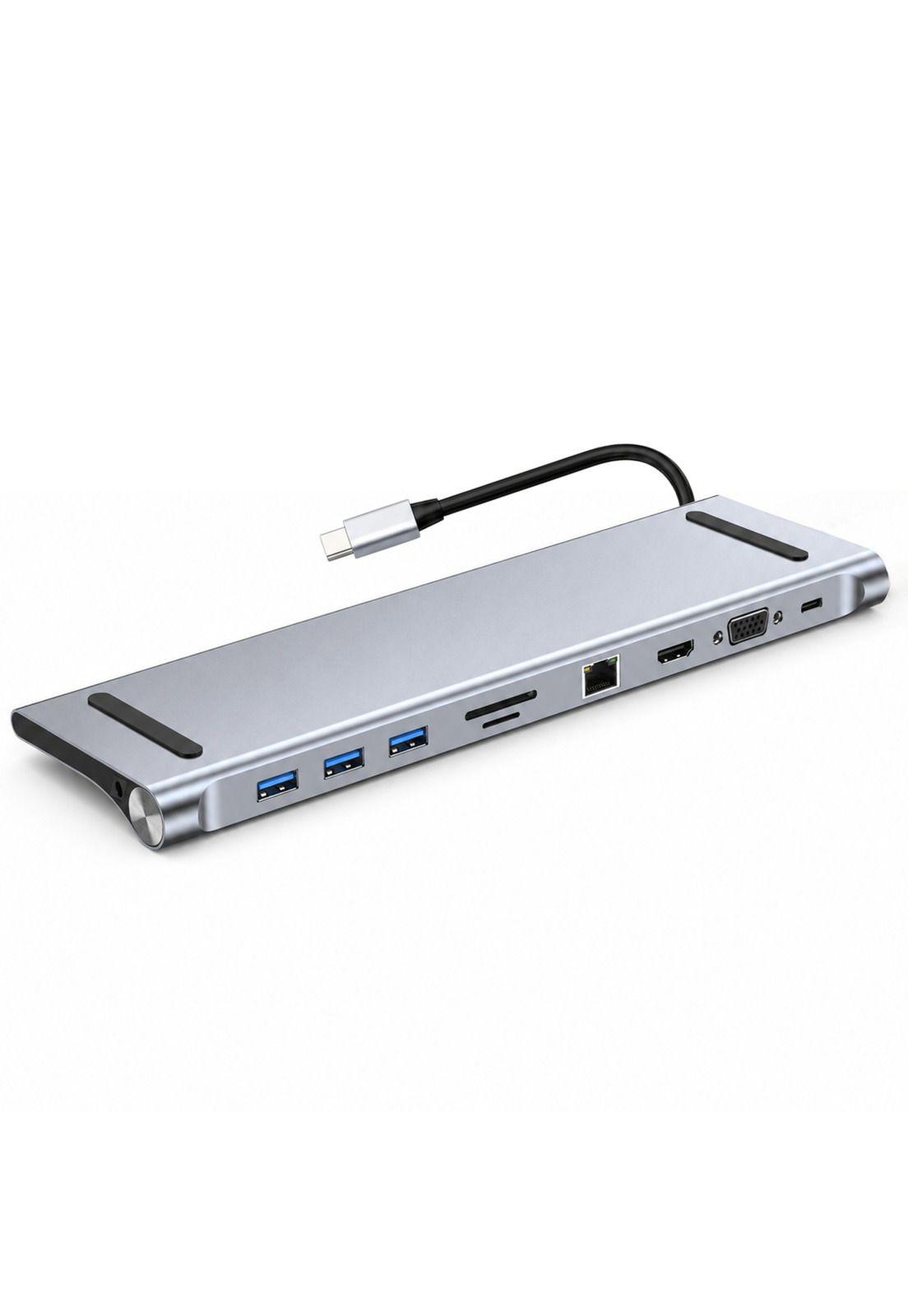 Hub Multipuerto Type-C (10en1) Profesional PD60W 4K Gigabyte-0