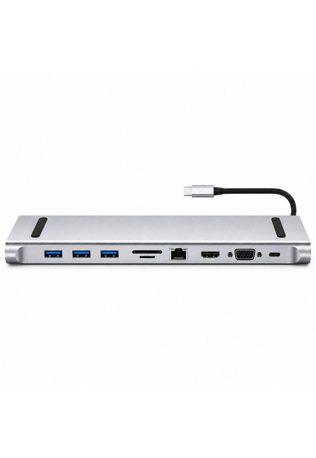 Hub Multipuerto Type-C (10en1) Profesional PD60W 4K Gigabyte-1