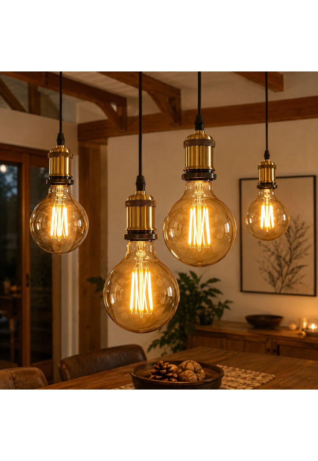 Ampolleta LED Filament Deco Globo Wellmax E27 Calida 8W G95-5
