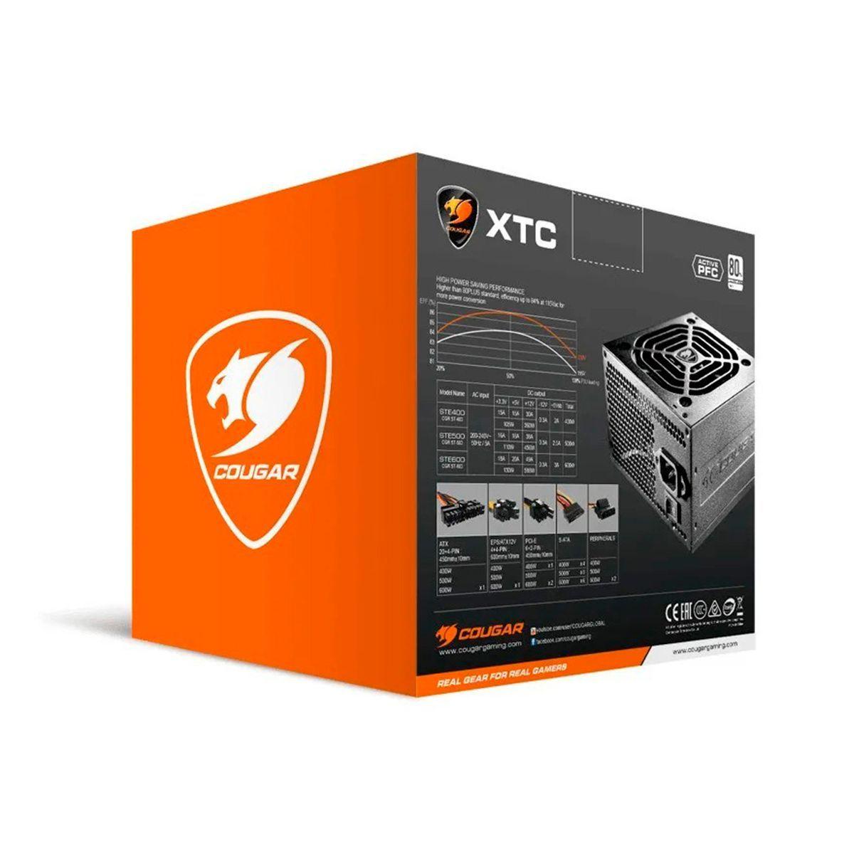 Fuente de Poder Gamer ATX Cougar XTC 600W Plus 80 High Power-10