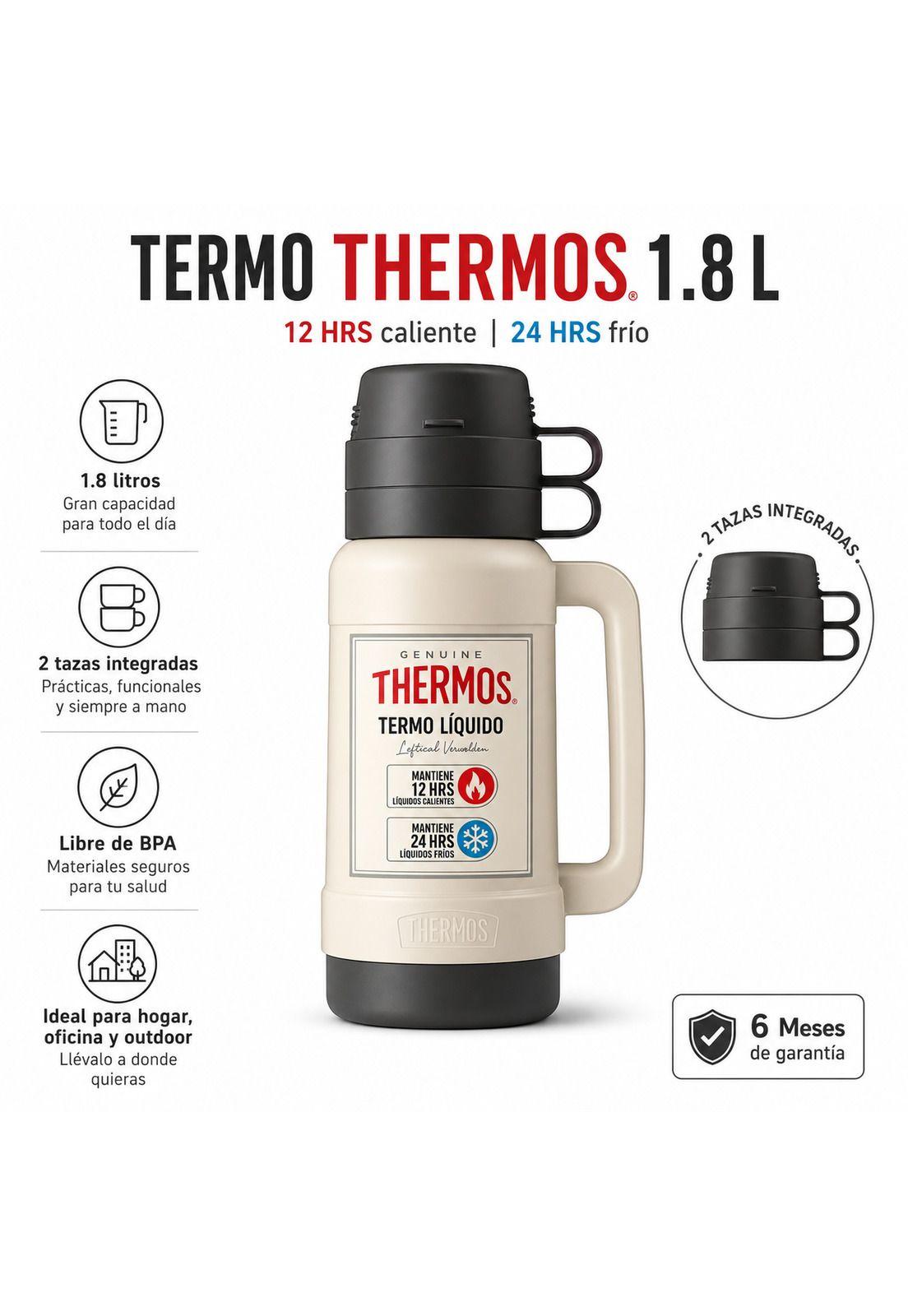 TERMO Para Líquidos 1.8 Litros THERMOS 32-180-C6 Blanco-7