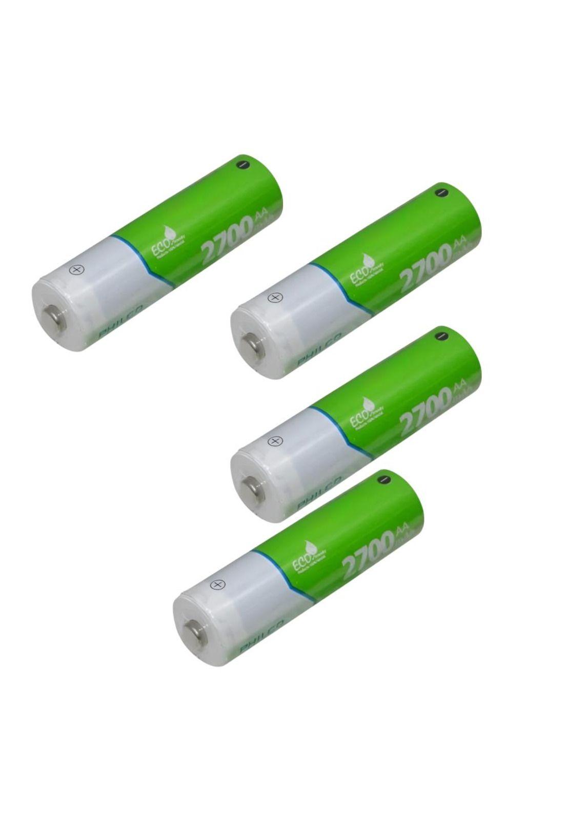Cargador De Pilas + 4 Pilas AA 2700 mAh Pre Cargadas Philco-2