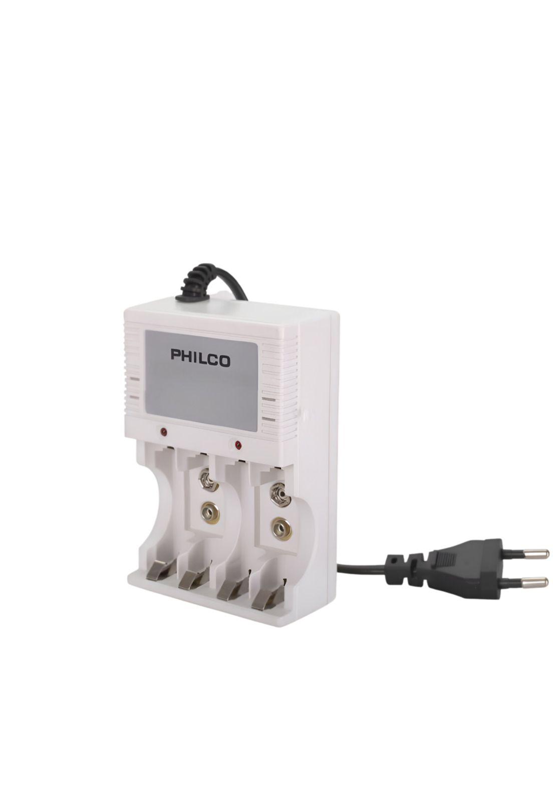 Cargador De Pilas + 4 Pilas AA 2700 mAh Pre Cargadas Philco-3
