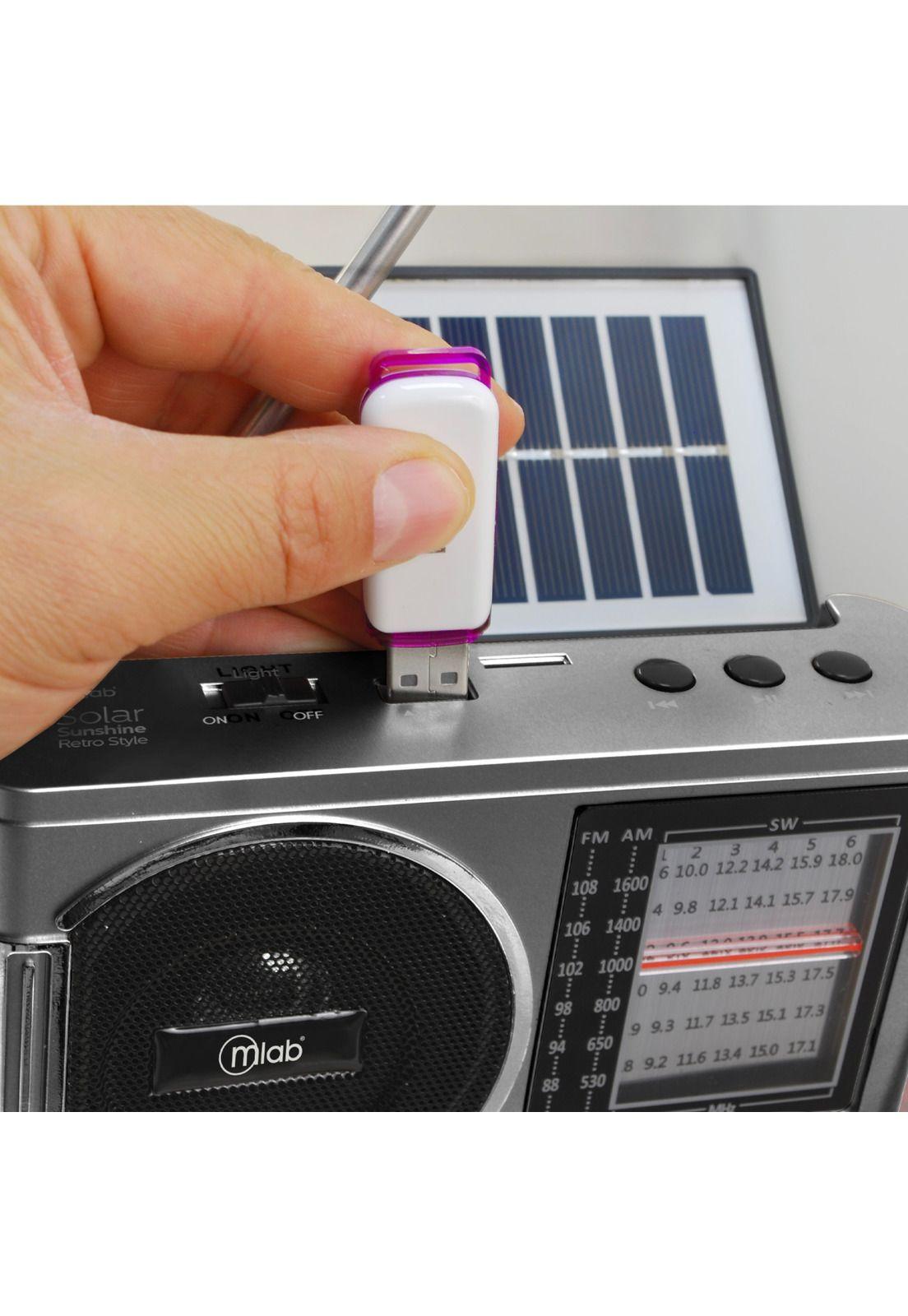 Radio Solar Recargable AM FM/ SW/ TF/ USB/ BT Retro Sunshine-6