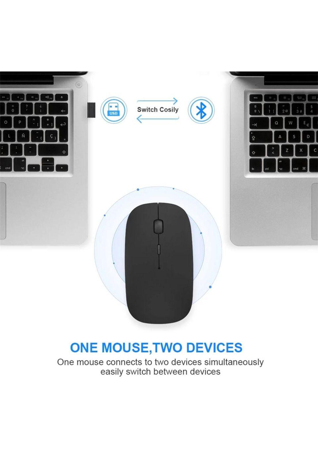 Mouse Inalámbrico Dual Bluetooth + USB 2G Recargable RGB BK-3