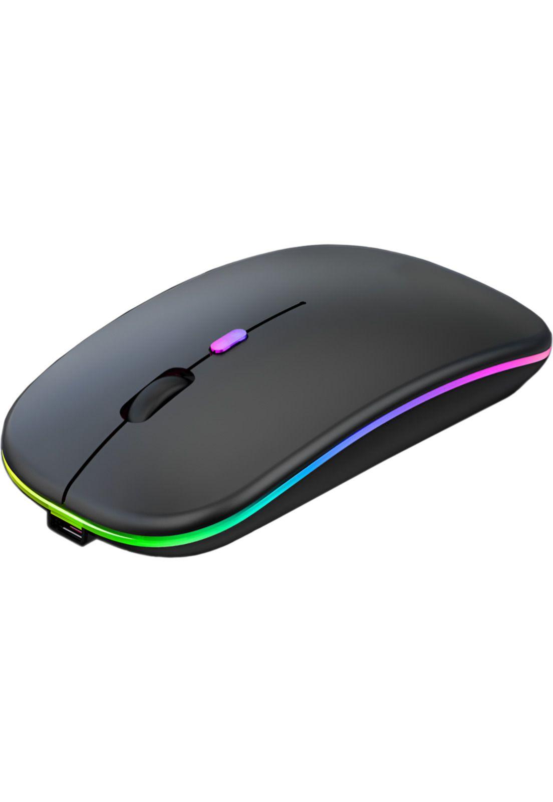 Mouse Inalámbrico Dual Bluetooth + USB 2G Recargable RGB BK-2
