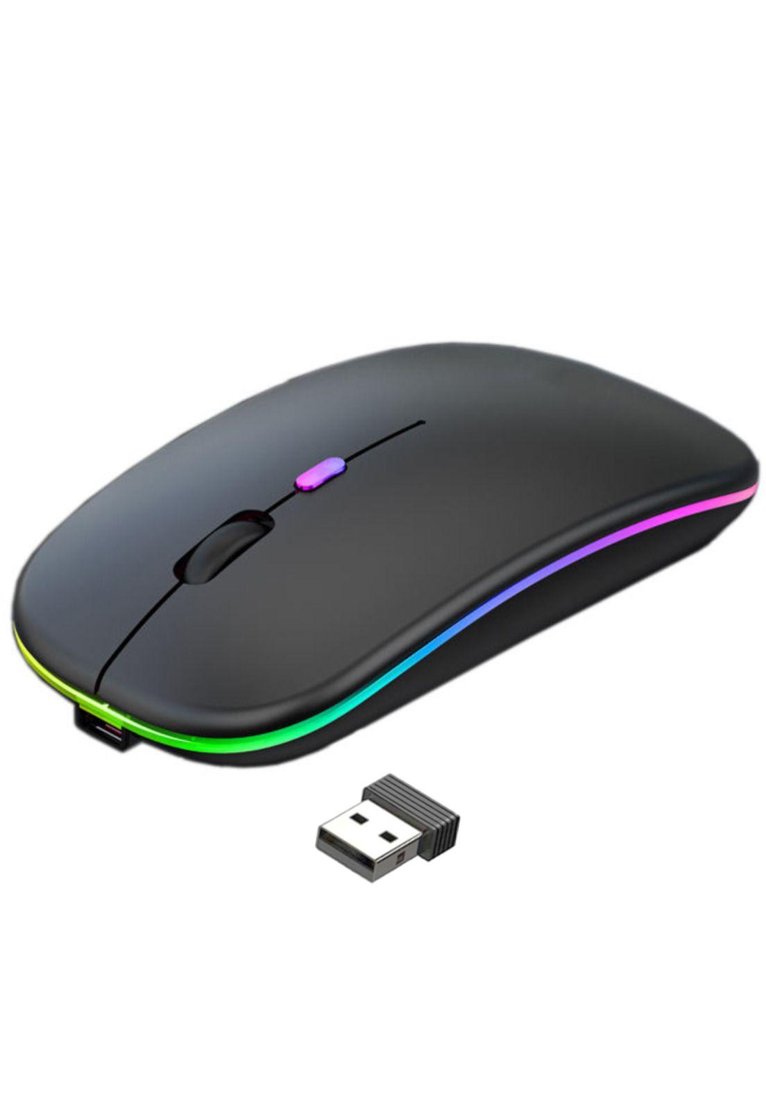 Mouse Inalámbrico Dual Bluetooth + USB 2G Recargable RGB BK-7